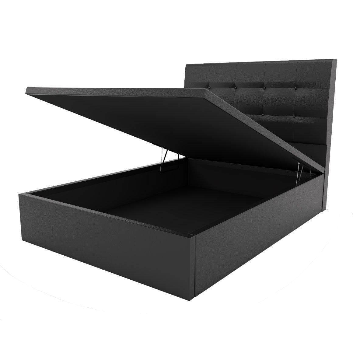 Ellie Faux Leather Upholstered Storage Bed Frame with Underbed Drawers - Queen Size Platform Bed for Small Space Bedroom, Guest Room & Apartment