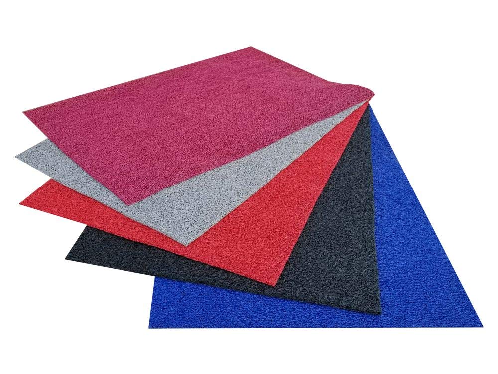 **VinLoop Vinyl Pool Mat 3x9 Feet - Non-Slip Bathroom, Locker Room & Shower Floor Mat - Water Drainage Spaghetti Design - Comfortable Looped Texture (Black) - Perfect for Gym, Spa & Poolside Use**