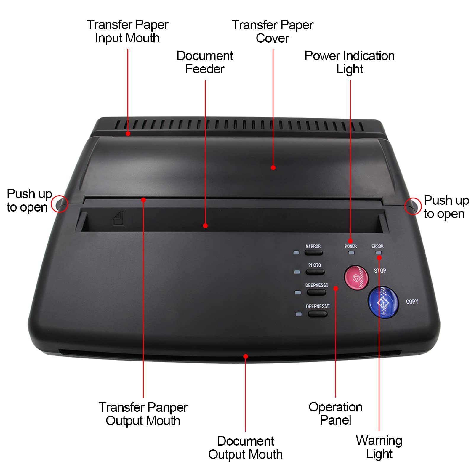 Autdor Thermal Transfer Stencil Machine - Monochrome Portable Printer for DIY Crafts, T-Shirt Printing, and Label Making - Includes 30Pcs Letter Size Transfer Paper - USB Interface for PC Connectivity - Ideal for Home, Office, and Small Business Use