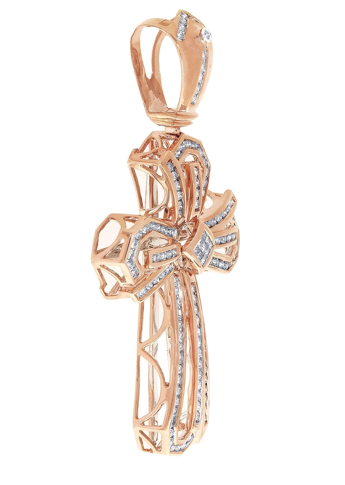 2.32 Carat Diamond Cross Pendant Necklace - 18.21 Grams Solid Gold Religious Jewelry for Women - Perfect for Baptism, First Communion & Special Occasions