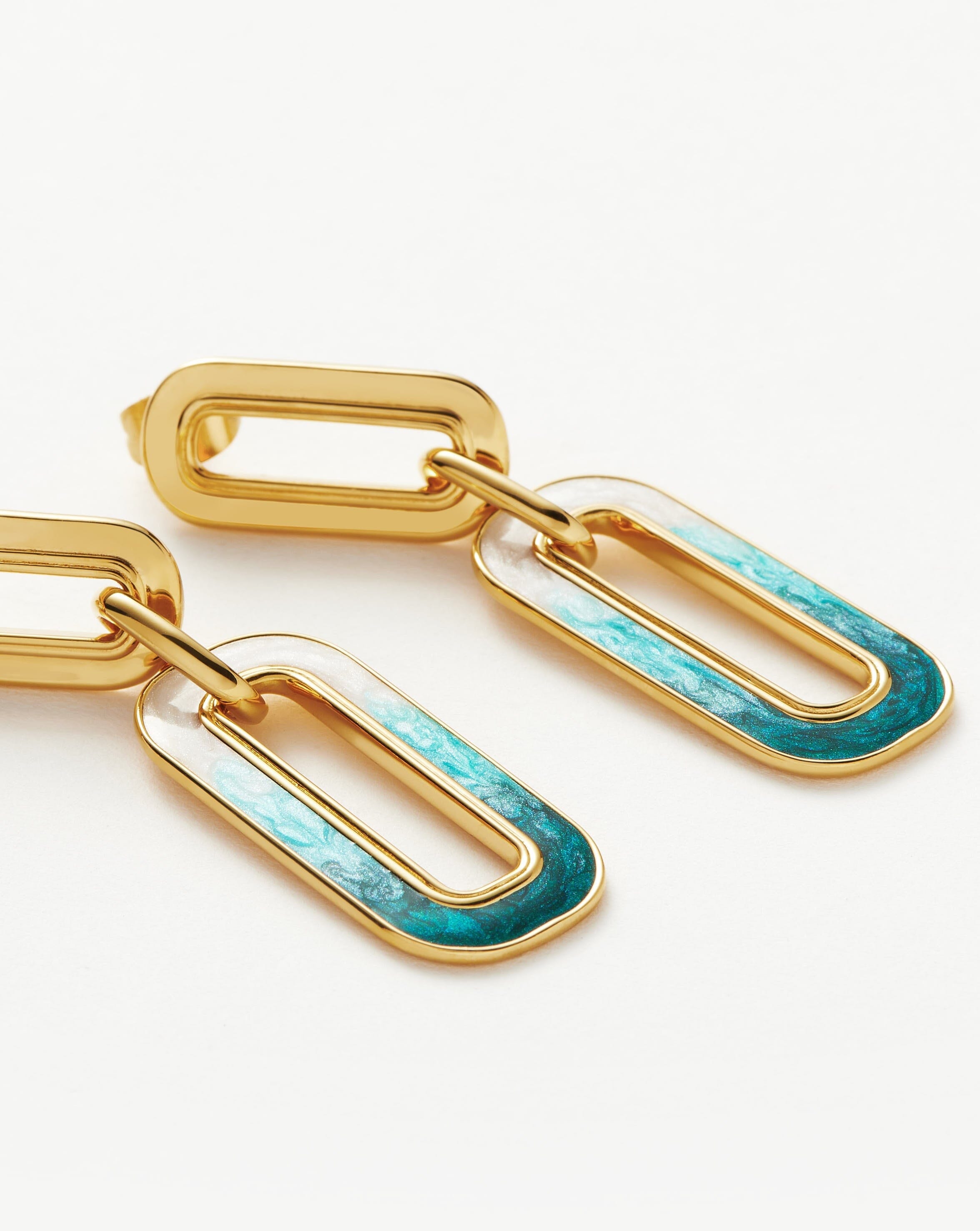 Enamel Haze Ombre Drop Hoop Earrings for Women - Trendy Handmade Dangle Statement Jewelry for Party, Wedding & Everyday Wear