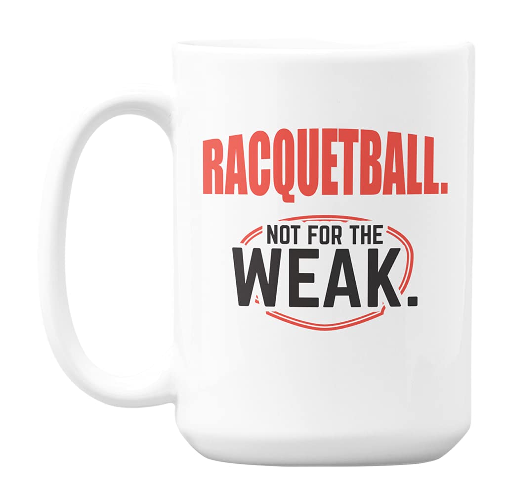Premium 15oz Racquetball Themed Coffee Mug - Funny Sports Gift for Players & Fans - Perfect for Tea, Coffee & Office Use