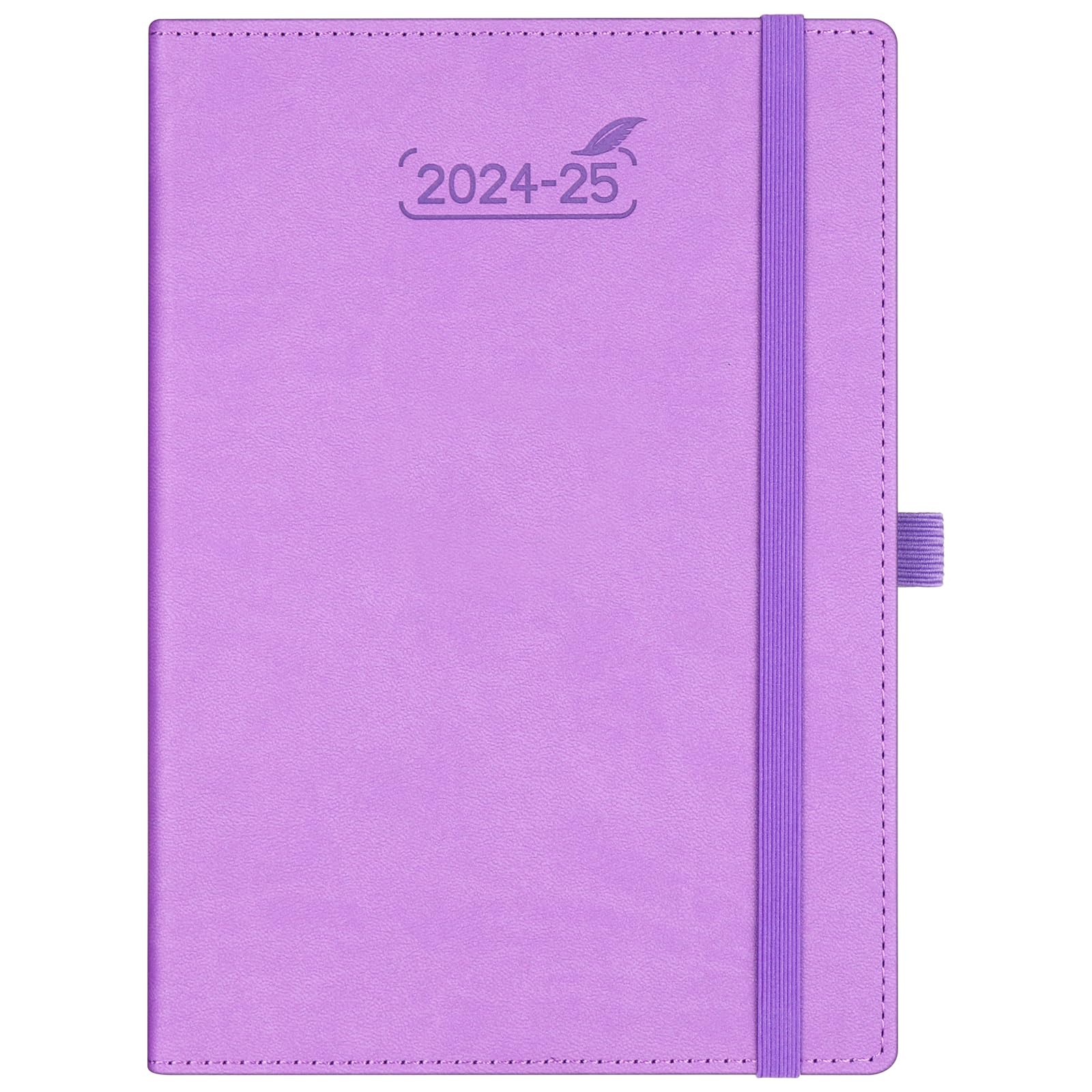 BEZEND 2024-2025 18-Month Academic Planner (July 2024 - December 2025) - Lavender Vegan Leather Hardcover, 5.8