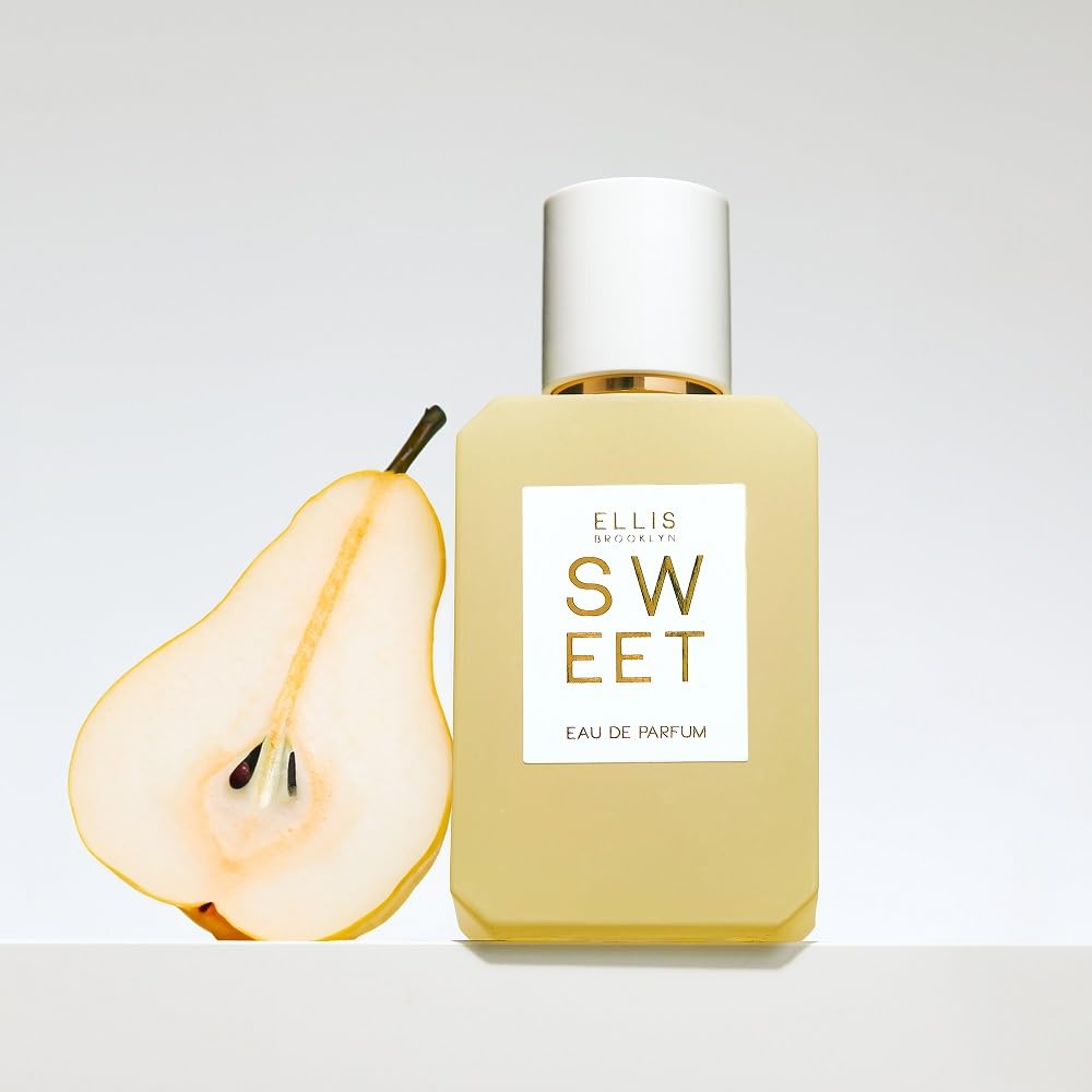 Ellis Brooklyn SWEET Eau De Parfum for Women - Vegan Gourmand Perfume with Pear, Violet, White Amber, Cashmere & Marshmallow | Made in USA | Perfect for Date Nights, Office Wear & Special Occasions
