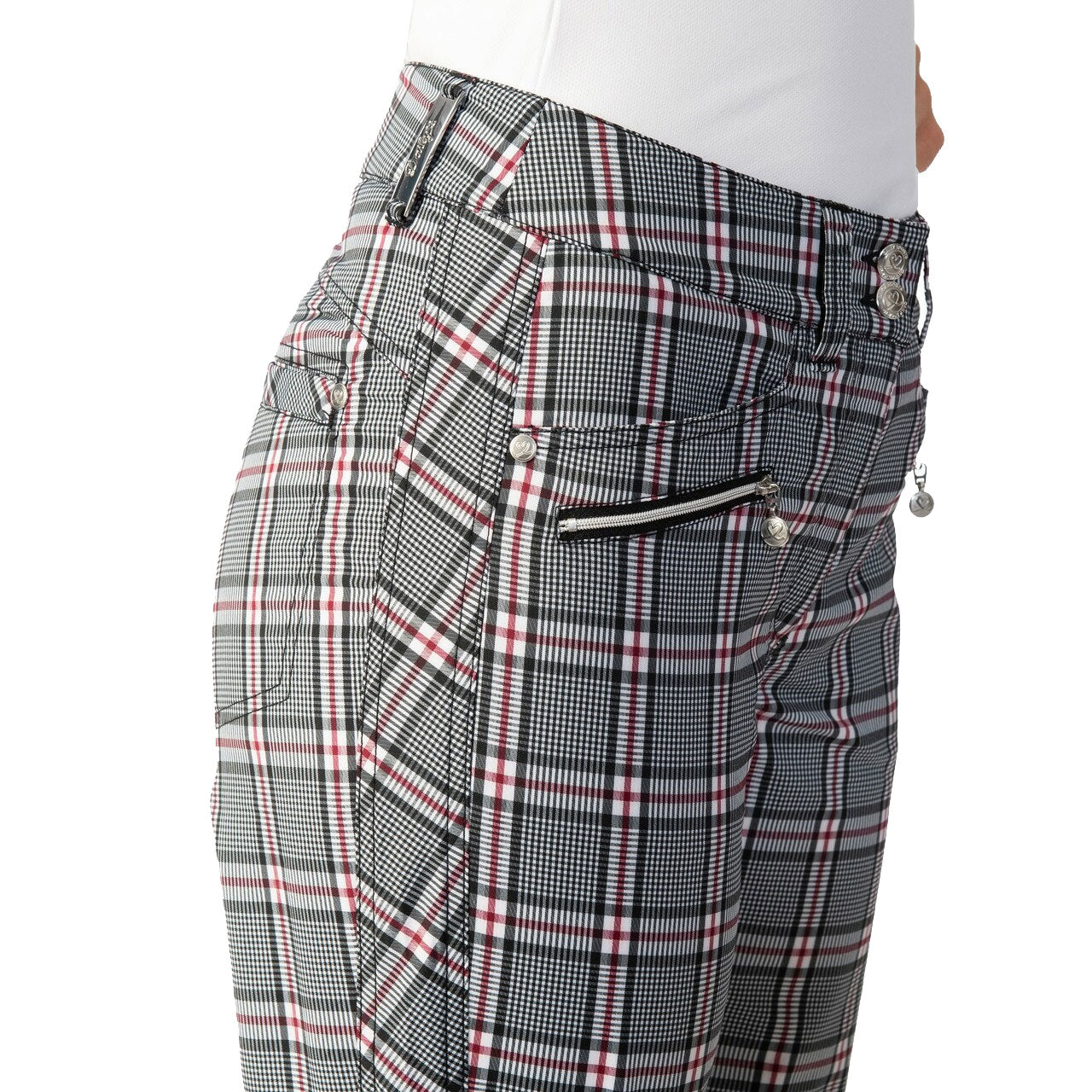 Women's Golf Pants - Daily Sports Catleya Black Plaid Stretch Trousers for Comfort & Performance | Perfect for Golfing, Practice & Casual Wear