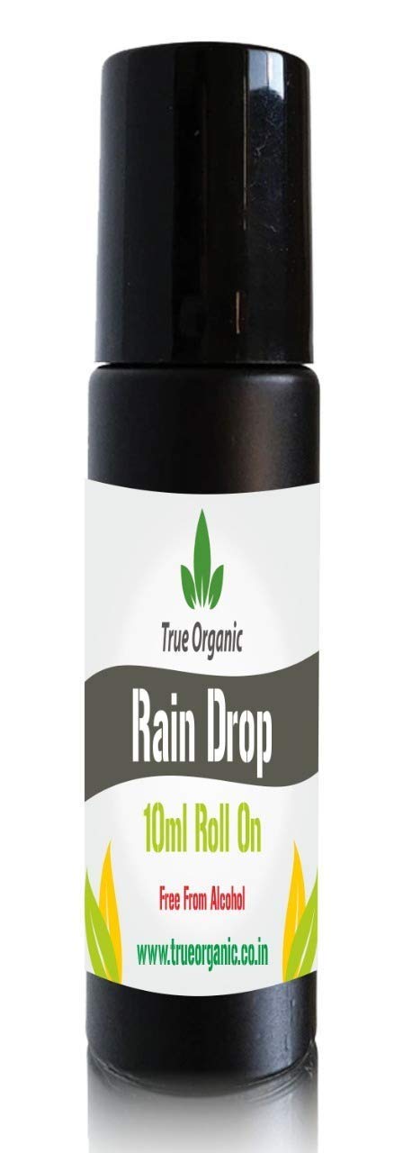 True Organic Rain Drop Natural Body & Fabric Deodorant Roll-On - Fresh All Day, Gentle on Skin & Clothes | Perfect for Gym, Travel & Daily Use
