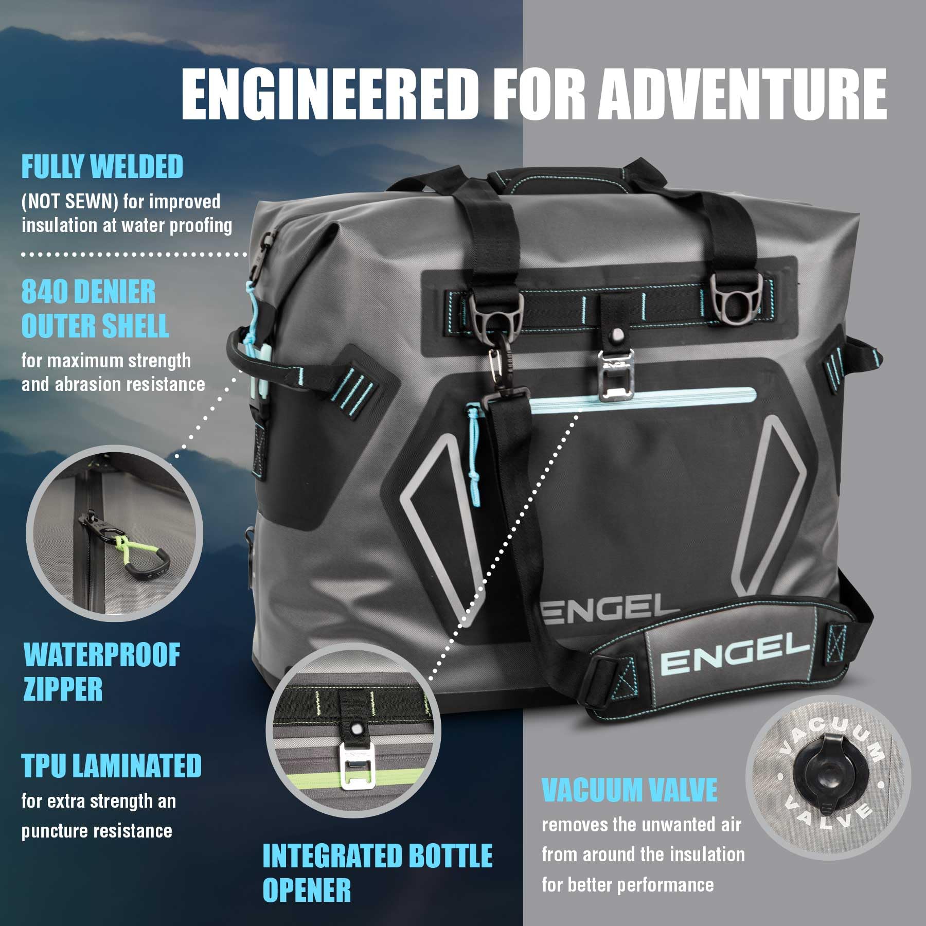 Engel HD30 High-Performance Soft Sided Tote Cooler - Durable, Leak-Proof, Portable Ice Chest for Camping, Fishing, Tailgating & Outdoor Adventures - Long-Lasting Cold Retention - Perfect for Picnics, Beach Trips, and Road Trips