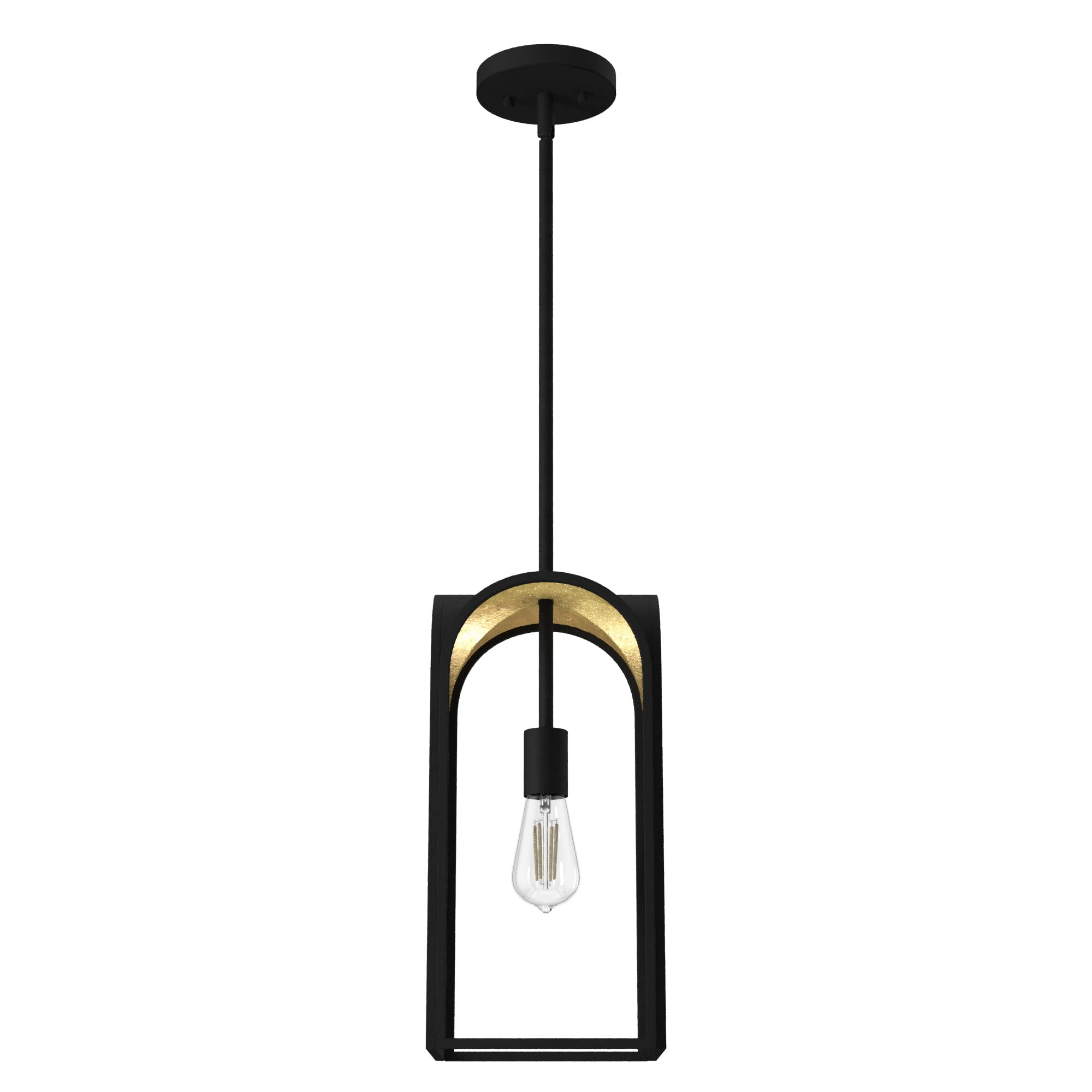 Hunter Fan Company 19737 Dukestown Industrial Pendant Light - Natural Iron Finish - Vintage Style Ceiling Lighting for Kitchen, Dining Room & Bar Decor