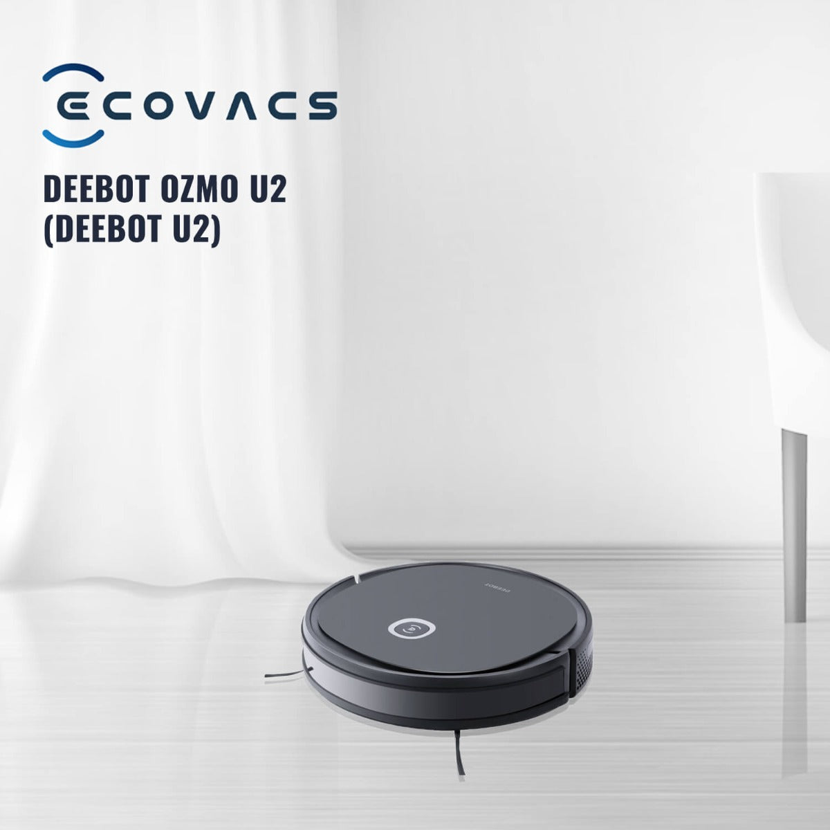 EcoVacs Deebot Ozmo U2 Robot Vacuum and Mop Combo - Smart Mapping, Wi-Fi Connected, 2000Pa Suction - Perfect for Hardwood Floors & Pet Hair Cleaning
