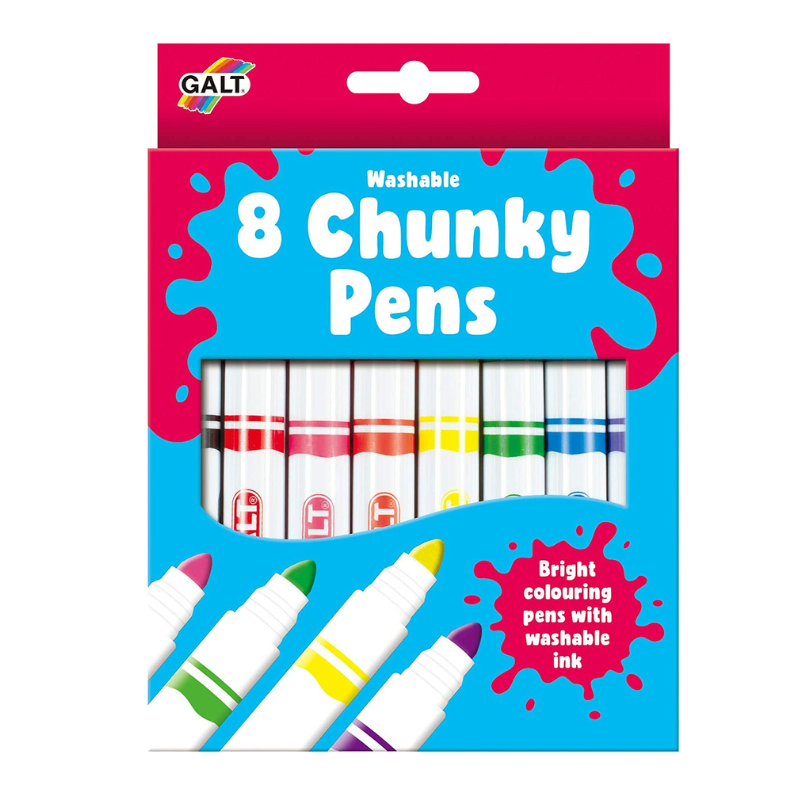 8 Pack Chunky Washable Felt Tip Markers for Kids - Non-Toxic Bright Colors for Drawing, Coloring & Art Projects - Perfect for Classroom, Home & Travel Activities