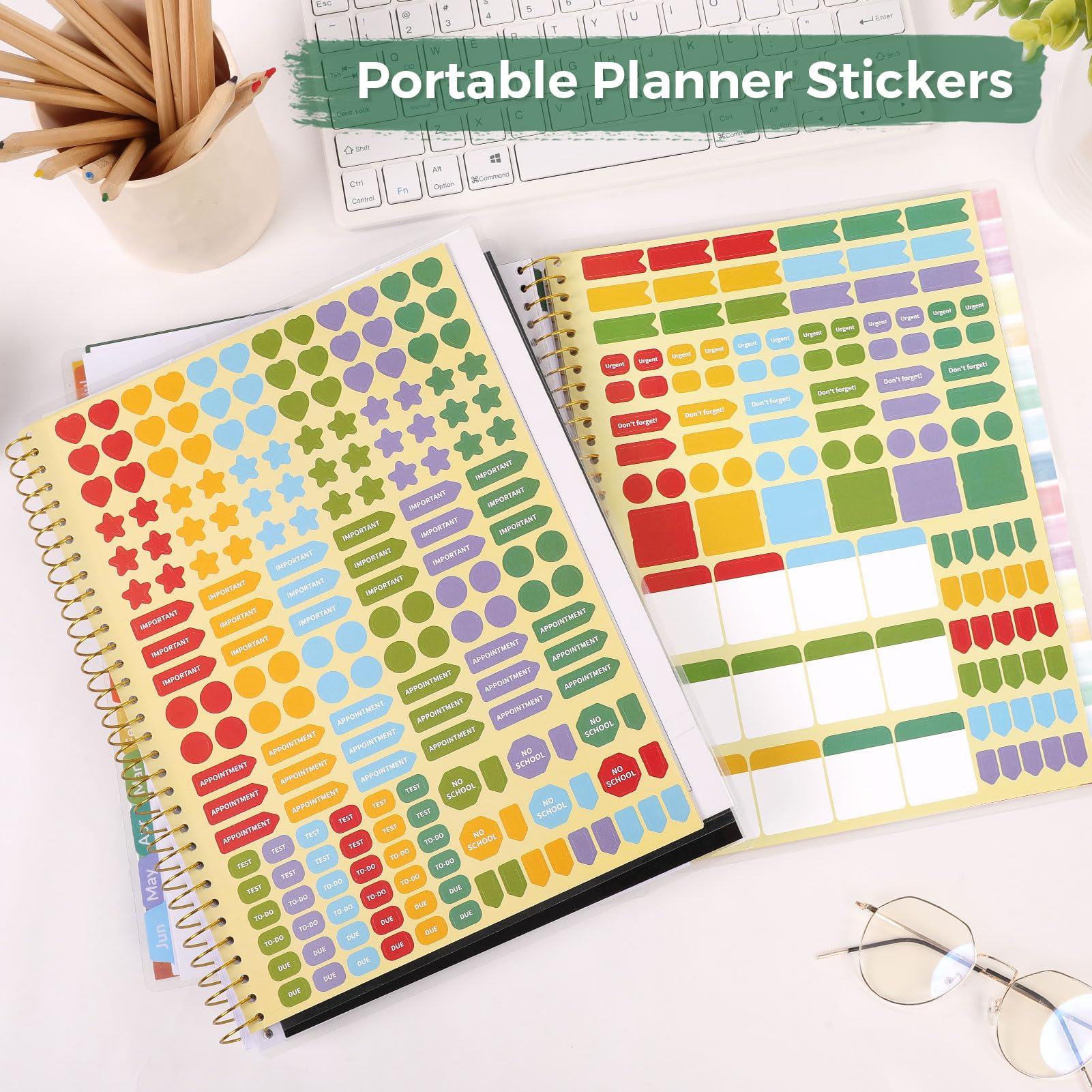 Skydue 2024-2025 Teacher Planner - Academic Year Lesson Plan Book (July 2024 to June 2025) with Monthly Tabs, Spiral Bound, Stickers & Functional Pages - 8.5