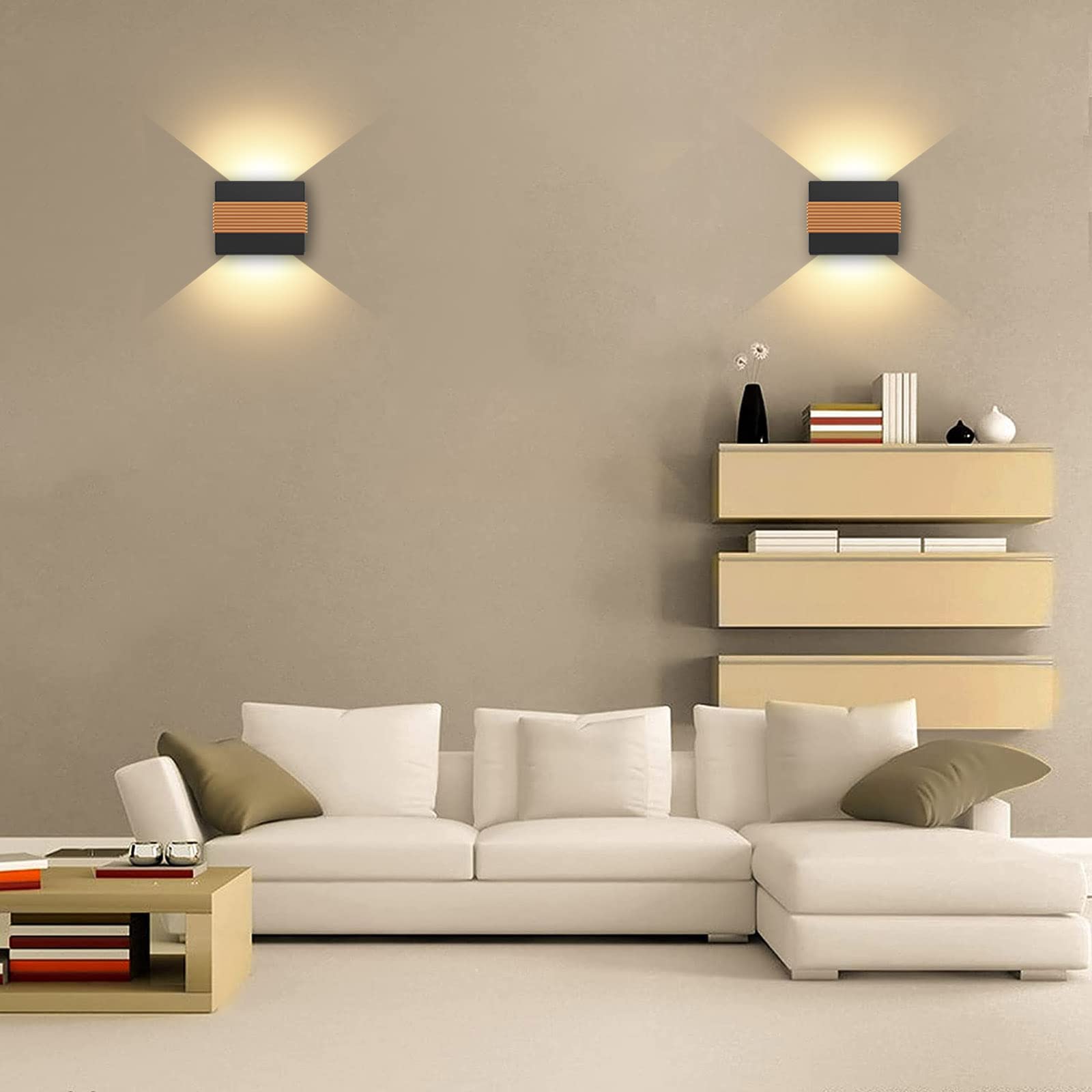 Kawell Modern LED Wall Sconces - Up Down LED Wall Light 10W, Indoor/Outdoor Wall Mount Fixtures for Bedroom, Living Room, Stairs, Porch - Warm White Lighting for Cozy Ambiance & Energy Efficiency