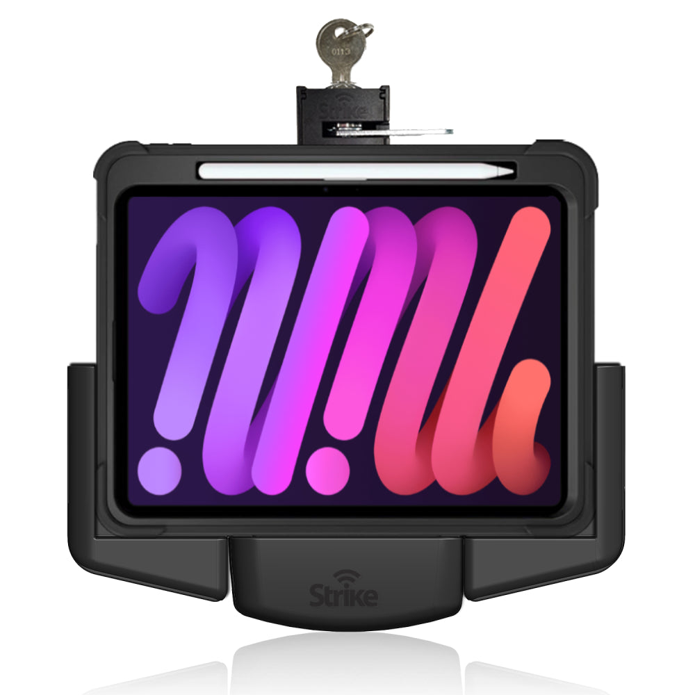 iPad Mini 7/6 Lockable Car Mount Holder for Strike Rugged Case - Landscape View - Secure Dashboard & Vent Mount for Road Trips, Commuting & GPS Navigation
