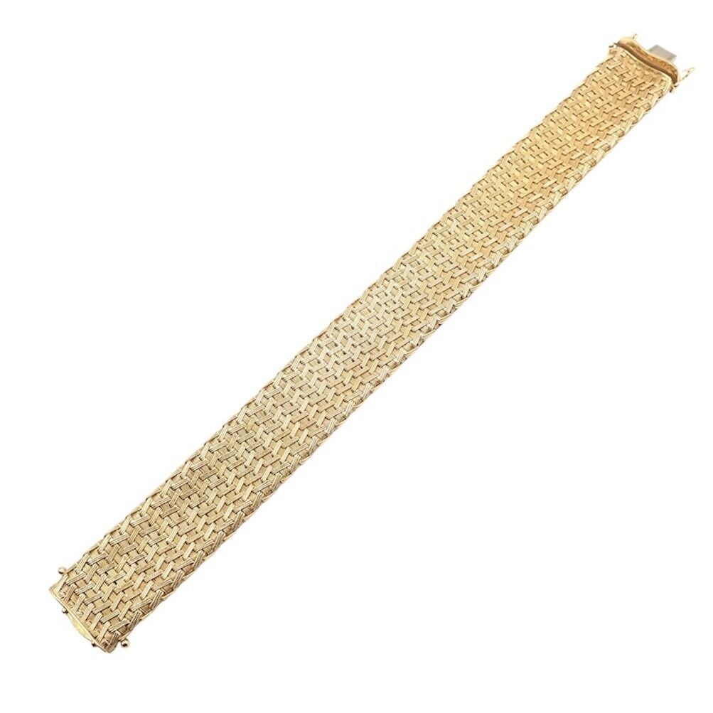 Authentic Roberto Coin 18k Yellow Gold Large Basket Weave Bracelet for Women | Luxury Italian Jewelry Gift for Anniversary, Birthday & Special Occasions | Perfect for Evening Events & Formal Wear