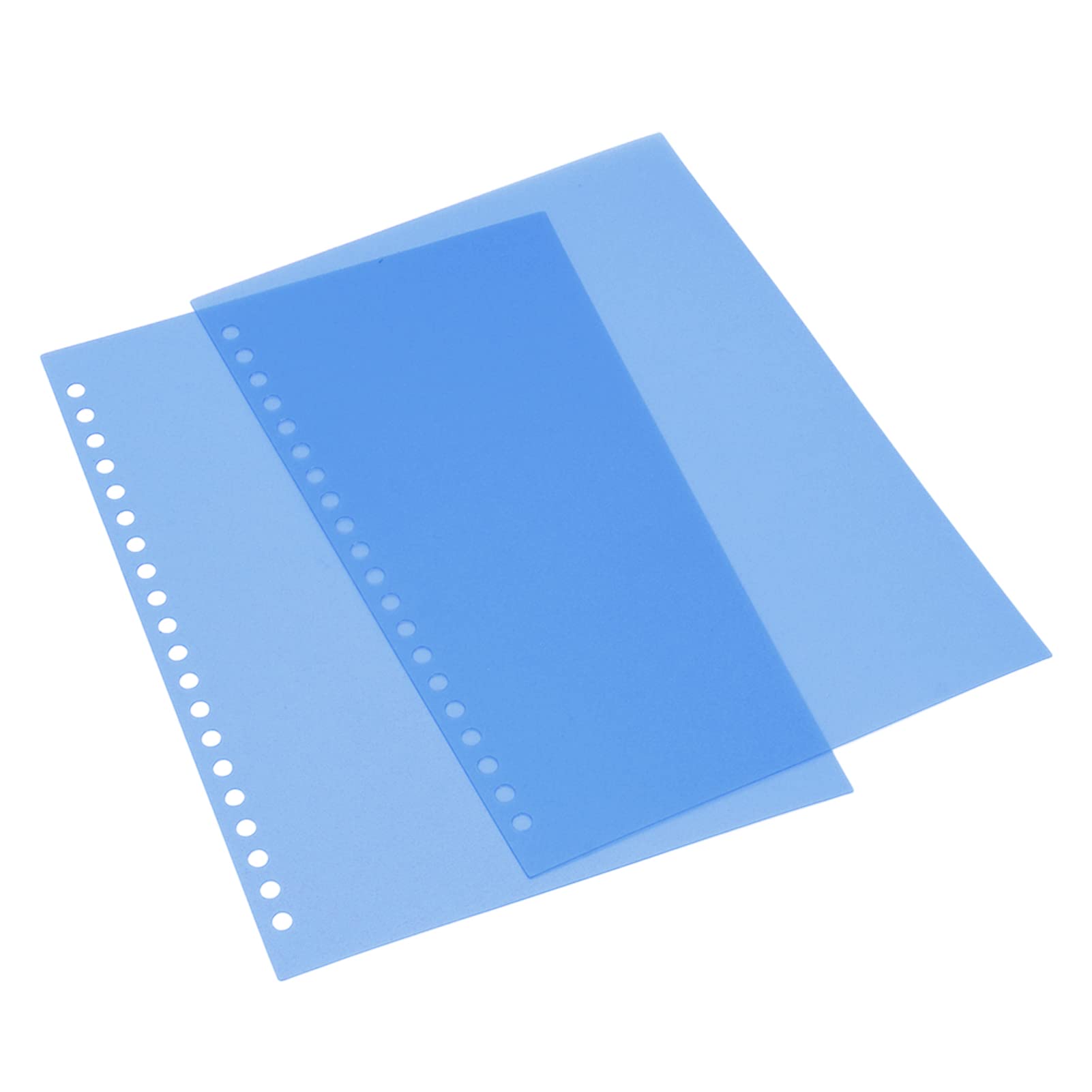 50Pcs A5 Sheet Protectors - Matte PP Plastic Paper Sleeves with 20 Holes for Binding Reports, Presentations & Documents (Blue) - Perfect for Office, School & Home Organization