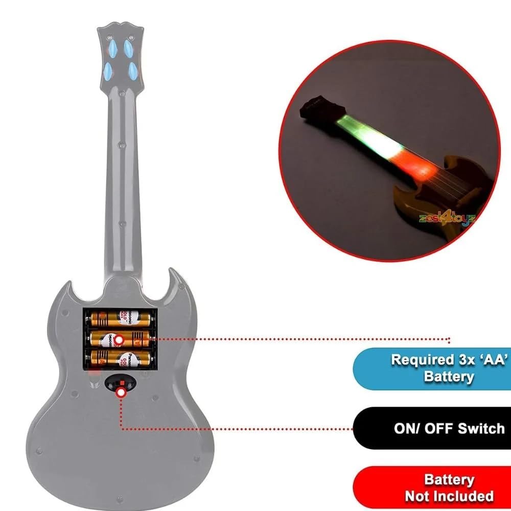 **Imagine Music & Lights Guitar Toy for Kids - 15 Inch Musical Instrument with Demo Sounds, LED Lights - Perfect Birthday Gift for Boys & Girls - Great for Pretend Play, Music Learning & Party Fun**