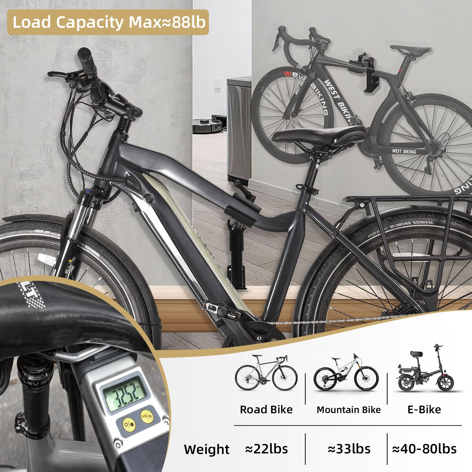 **Heavy-Duty Adjustable Bike Repair Stand for Road & Mountain Bikes – Supports Up to 88lbs – Stable Bike Maintenance Stand with Tool Storage – Perfect for Home Garage & Professional Bike Shops**