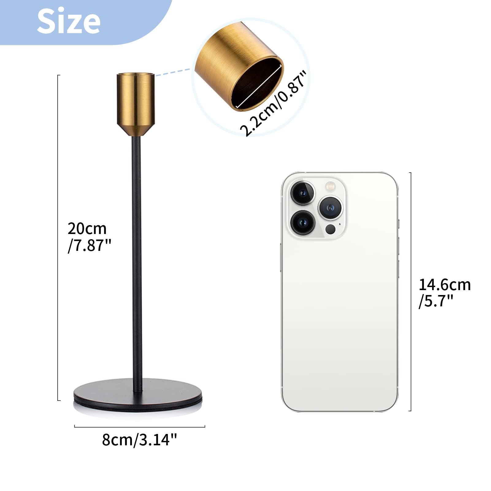 Elegant Single-Head Taper Candle Holder - Wedding & Dining Table Centerpiece Decor, Decorative Candlestick Holder for Romantic Ambiance (Set of 2) - Perfect for Wedding Receptions, Anniversary Dinners & Home Decor