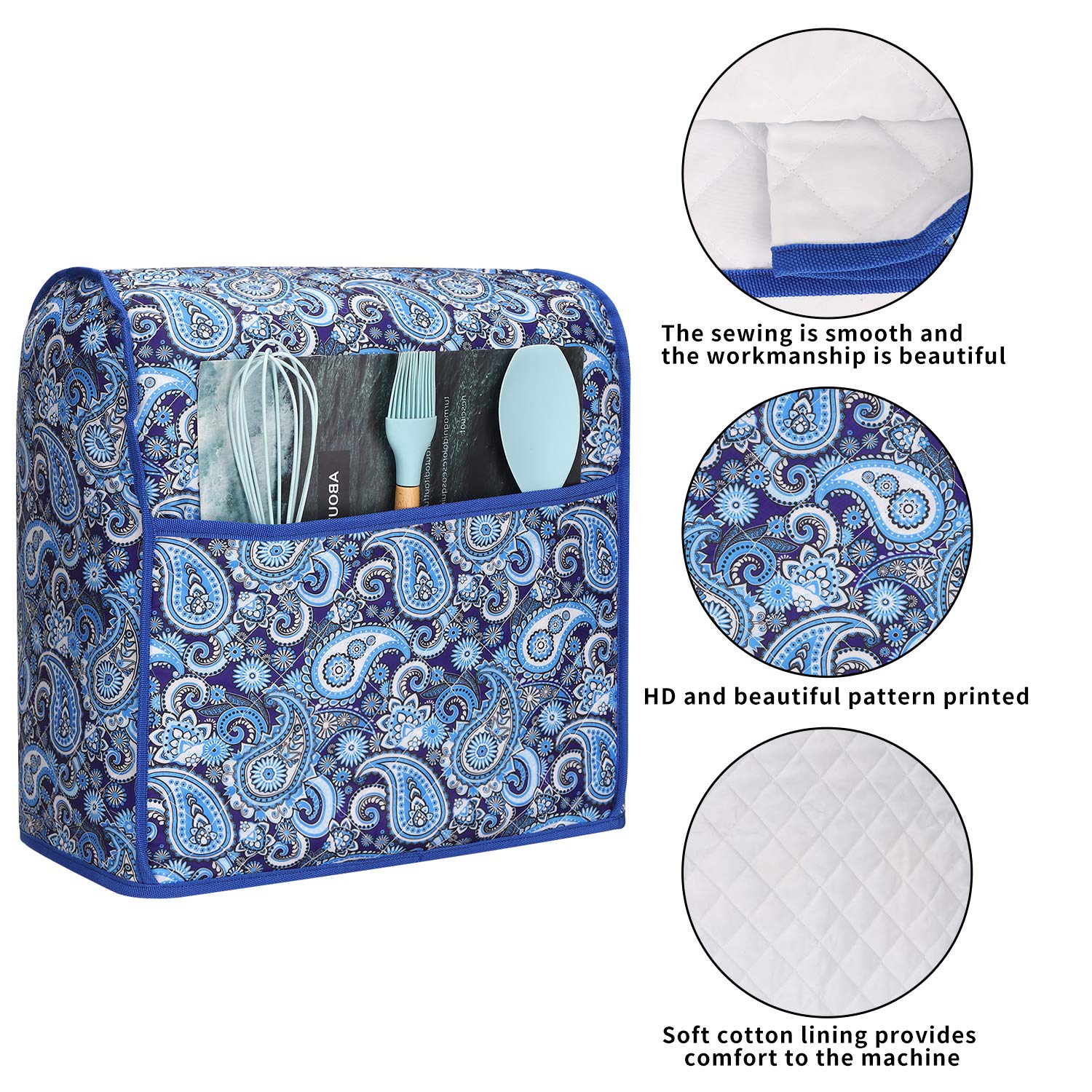**KitchenAid Stand Mixer Cover for 5-8 Quart Mixers - Compatible with KitchenAid & Hamilton Mixers - Durable Fabric Protector with Storage Pockets - Perfect for Baking, Cooking & Kitchen Organization**