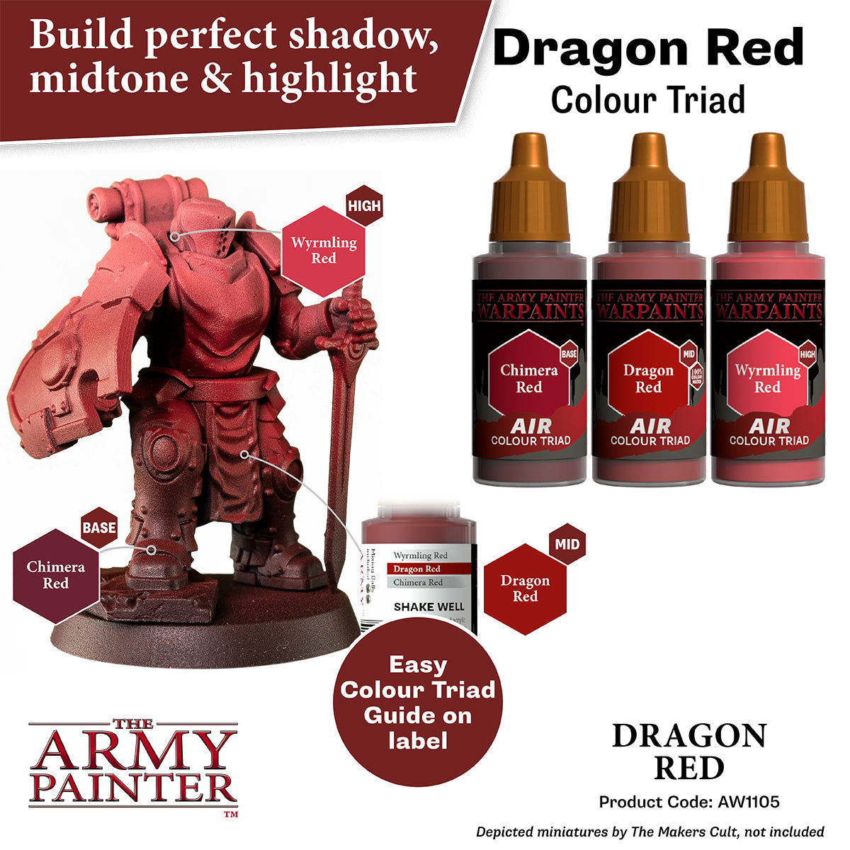 Warpaints Air: Dragon Red - Premium Acrylic Paint for Miniatures & Models - Perfect for Warhammer, D&D, and Tabletop Gaming