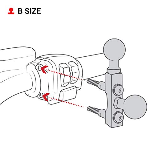 RAM Mounts RAM-B-309-6U 摩托车刹车/离合器储液罐双球底座 1英寸B型球 适用于越野骑行和长途旅行