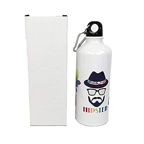 INTSUPERMAI 30-Pack 600ml Sublimation-Ready Aluminum Water Bottles - White Coated Sport Bottles with Leak-Proof Lock for Custom Printing | Great for Gym, Hiking, School & Promotional Gifts