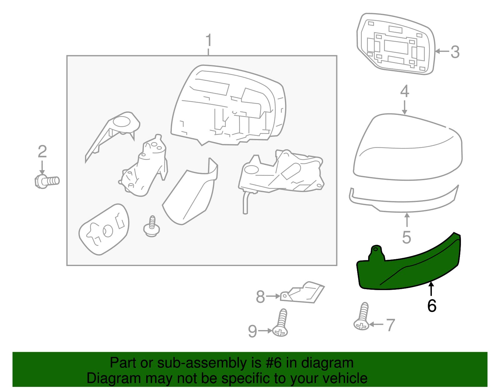 Subaru OEM 14-15 Forester Side Mirror with Turn Signal - Left Driver Side (Part #84401AJ010) - Replacement for Front Door Exterior Mirror with Integrated Indicator Light - Perfect for Road Safety & Night Driving