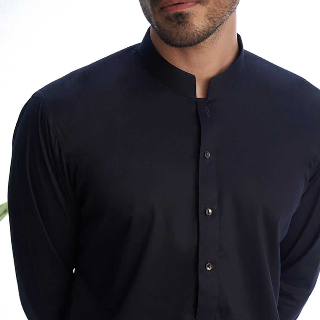 Stylish Black Kurta & Drawstring Pants Set for Men - Comfortable Eid Outfit | Perfect for Festivals, Weddings & Special Occasions