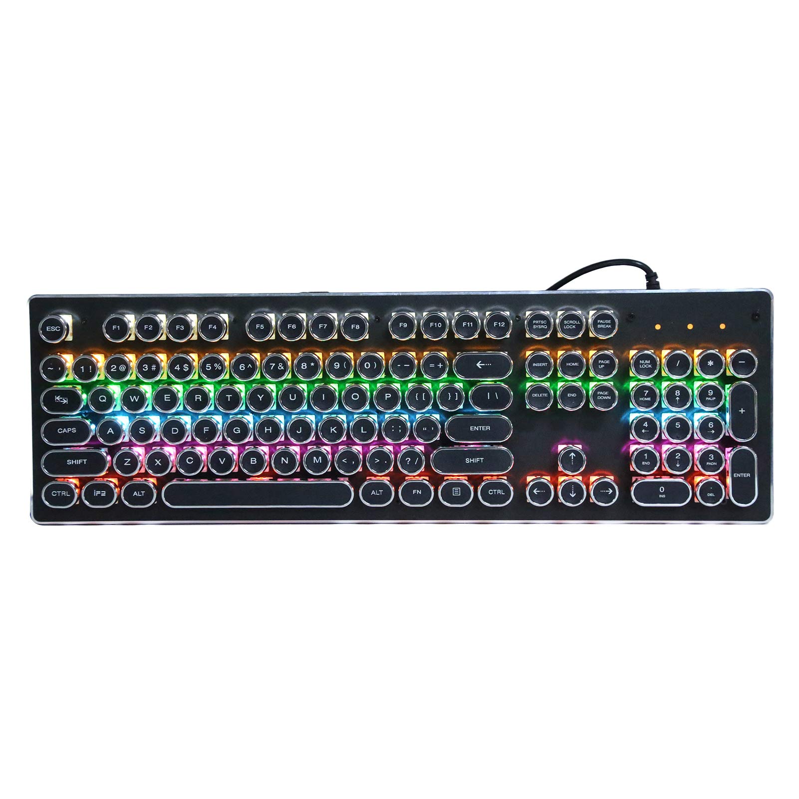 Retro Wired Mechanical Keyboard 104 Keys - Gaming & Office Use