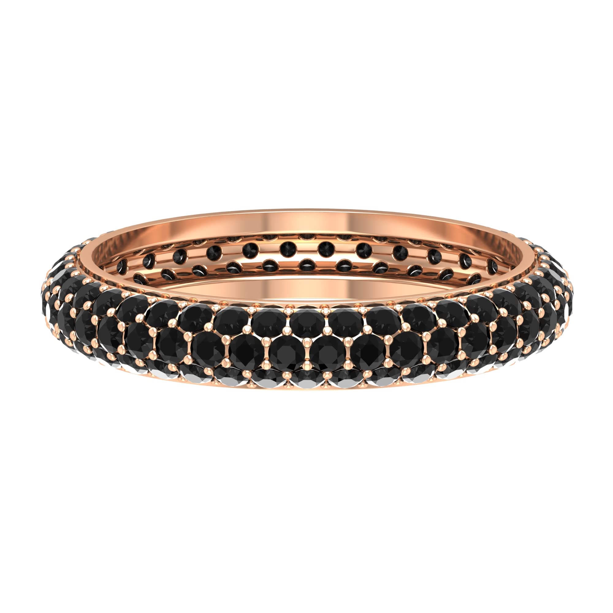 2.5 CT Black Onyx & 14K Solid Gold Full Eternity Ring for Women | Elegant Stackable Wedding Band, Anniversary Gift for Her | Perfect for Evening Events, Date Nights & Special Occasions