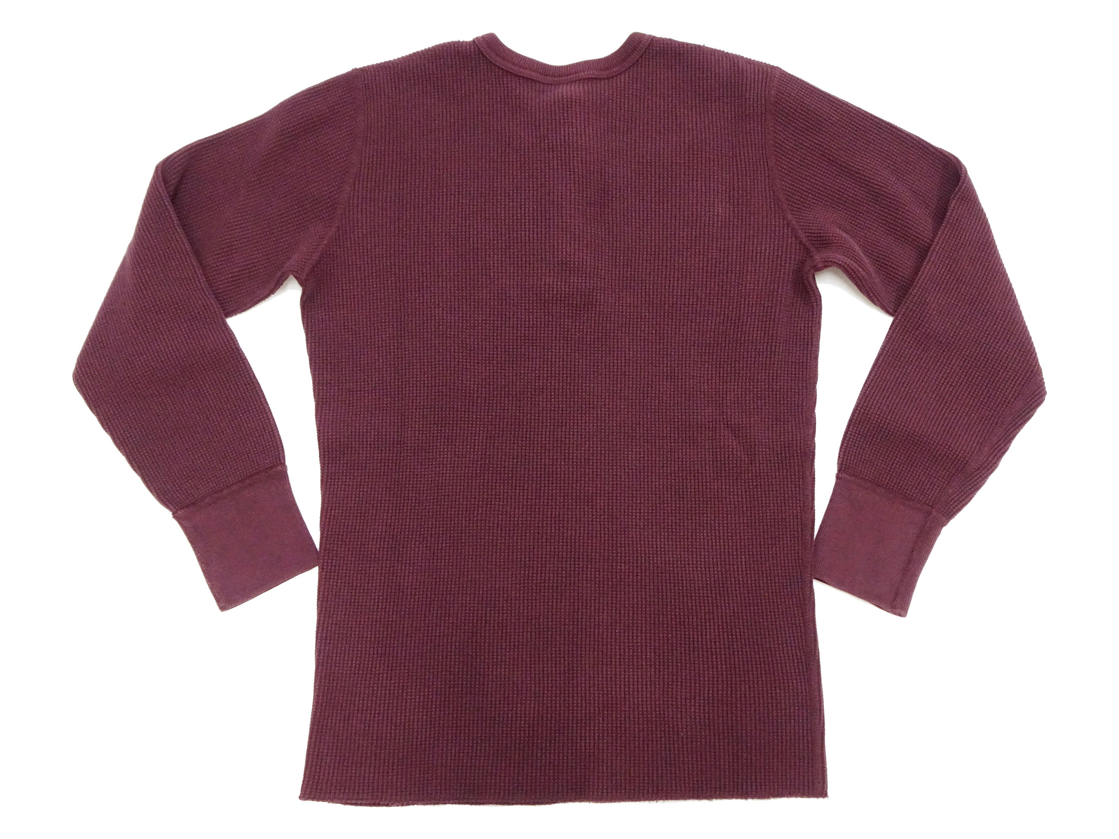 Studio D'artisan Waffle Knit Thermal Henley T-Shirt for Men - Heavyweight Long Sleeve Casual Shirt with 3-Button Placket - Burgundy (9937) - Perfect for Winter Layering & Outdoor Activities