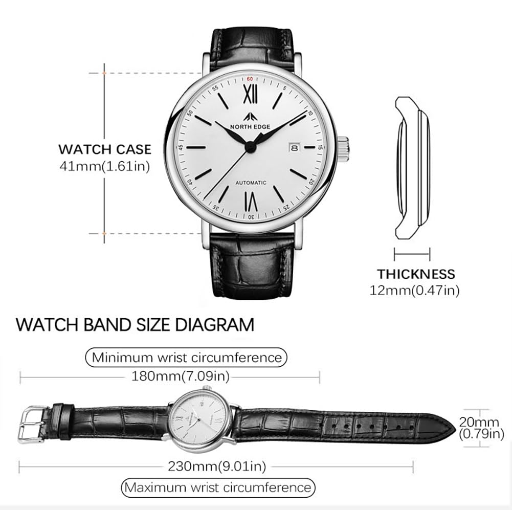 NORTH EDGE Men's Casual Watch - Stylish & Comfortable for Everyday Wear - Perfect for Work, Travel & Outdoor Activities