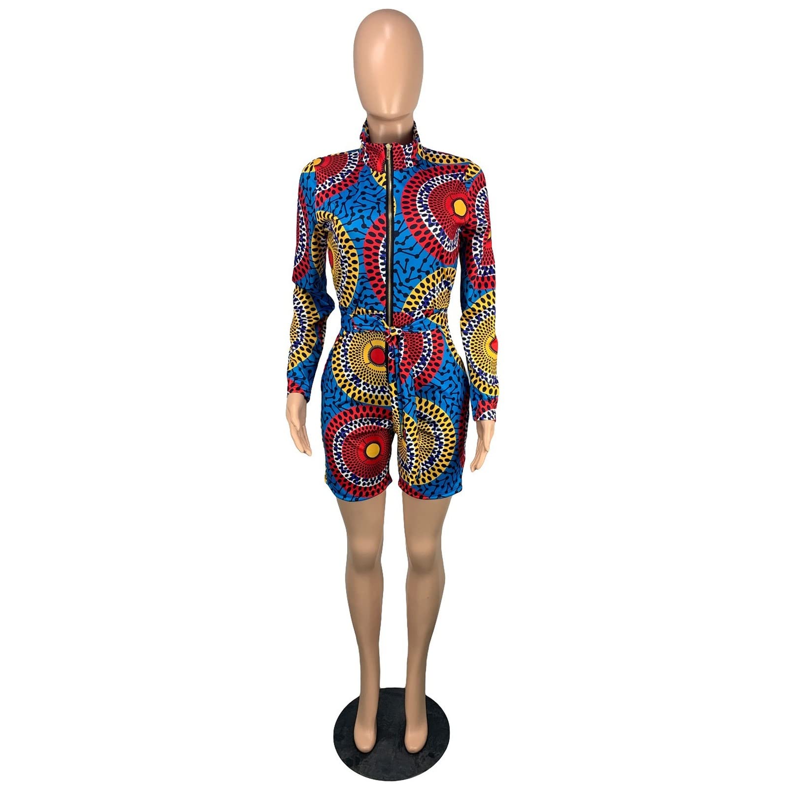 African Print Short Jumpsuit for Women - Stylish Summer Romper with Vibrant African Patterns - Perfect for Beach Vacations, Music Festivals & Cultural Events