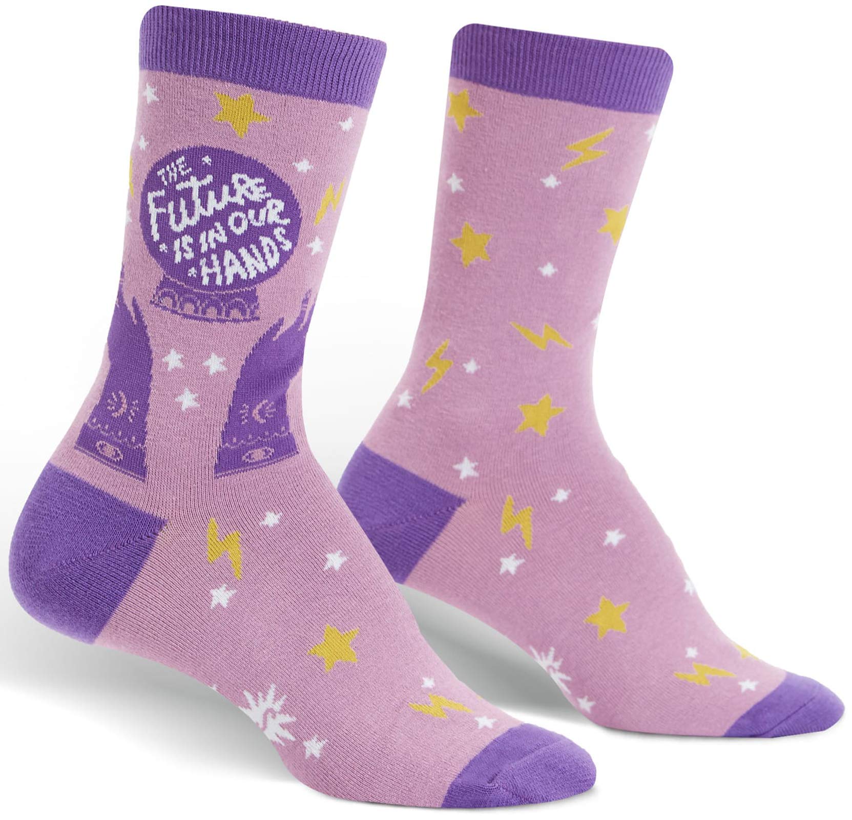 Future Is in Our Hands Crew Socks for Women - Fun & Comfortable Novelty Socks - Perfect for Gifts, Workwear, and Everyday Fashion