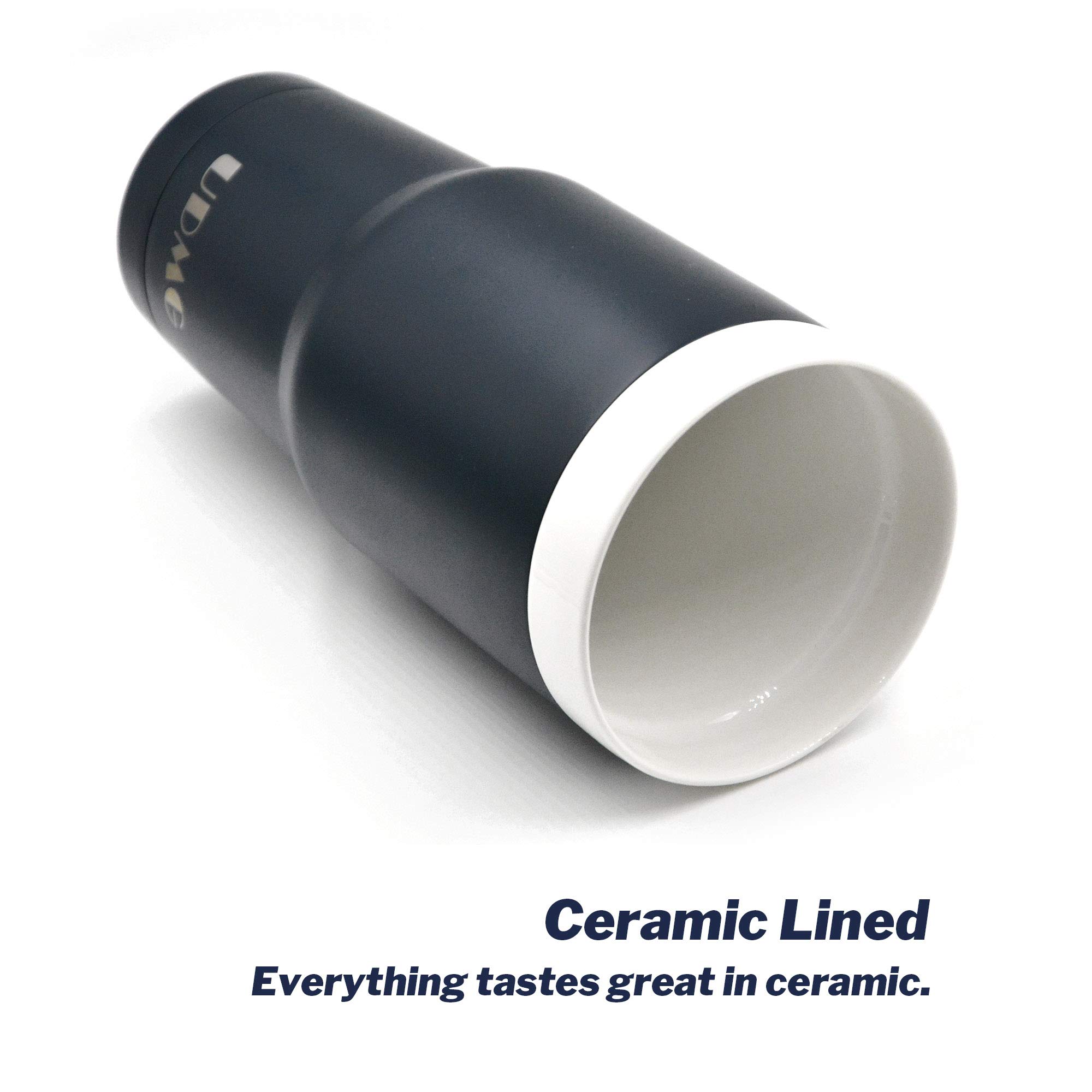 Premium Stainless Steel Vacuum Insulated Coffee Tumbler with Ceramic Lining - 24oz Venti Size, Leak-Proof & Temperature Control (Dark Navy) - Perfect for Travel, Office & Outdoor Adventures