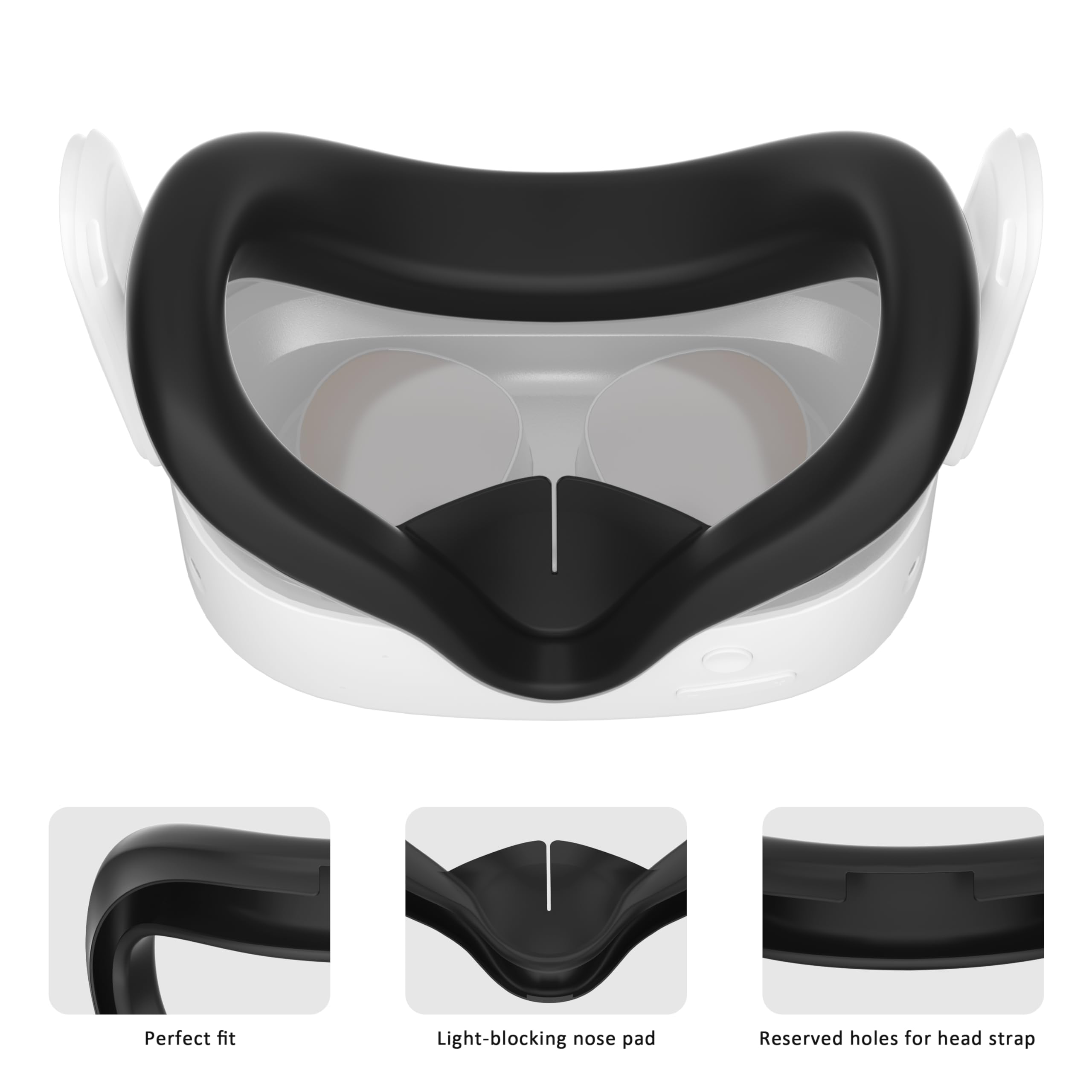 APEXINNO Silicone Face Pad Cover for Meta Quest 3S & Oculus Quest 3S VR Headset - Soft, Durable, Washable Face Cushion with Anti-Leakage Nose Pad | Comfortable VR Gaming Accessories for Long Play Sessions
