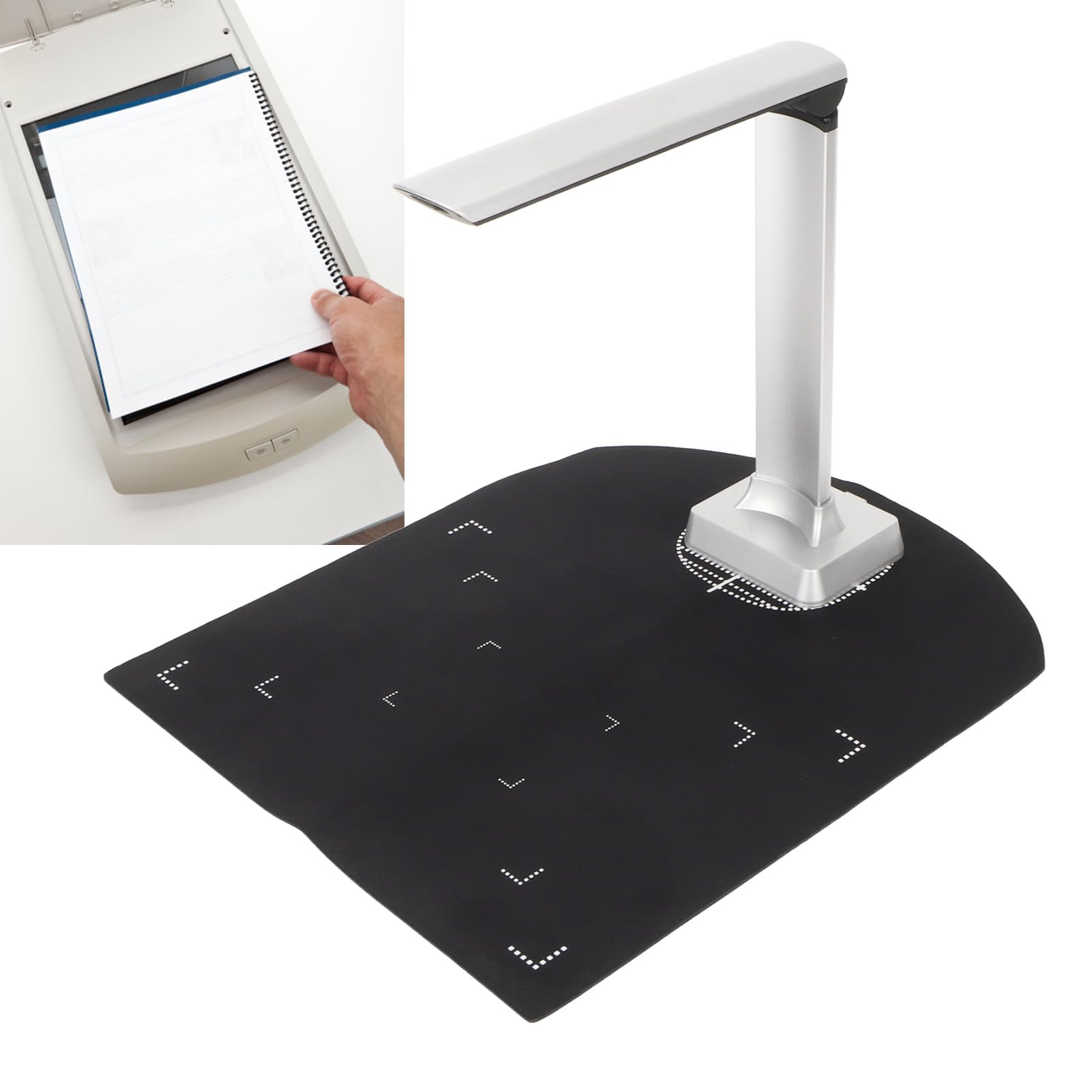 12MP High-Resolution Overhead Document Scanner - 3840x2880 USB Book Scanner with OCR for Windows | Portable Document Camera for Teaching, Business, Learning & Remote Work