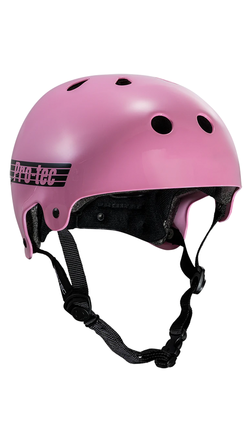 Pro Tec Old School Certified Skateboard Helmet - Gloss Pink - Safety Gear for Skateboarding, Cycling & Scooters - Perfect for Kids & Adults