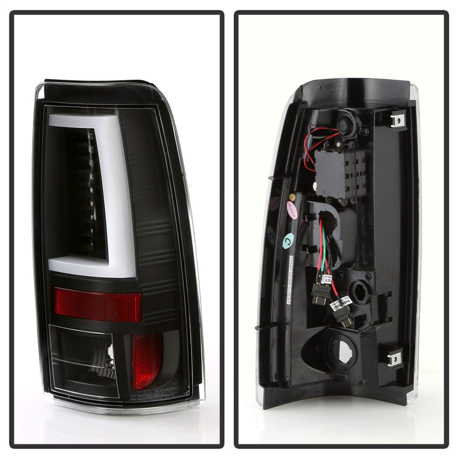 Spyder 5085849 LED Tail Lights for Chevy Silverado 1500/2500 2003-2006 & 2007 Classic (Excludes Stepside) - All Black Housing - Reverse-3157 Bulbs Not Included - Upgrade for Night Driving & Enhanced Visibility