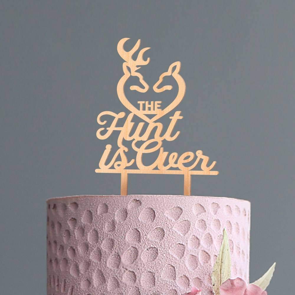 Personalized Wood Wedding Cake Topper - 