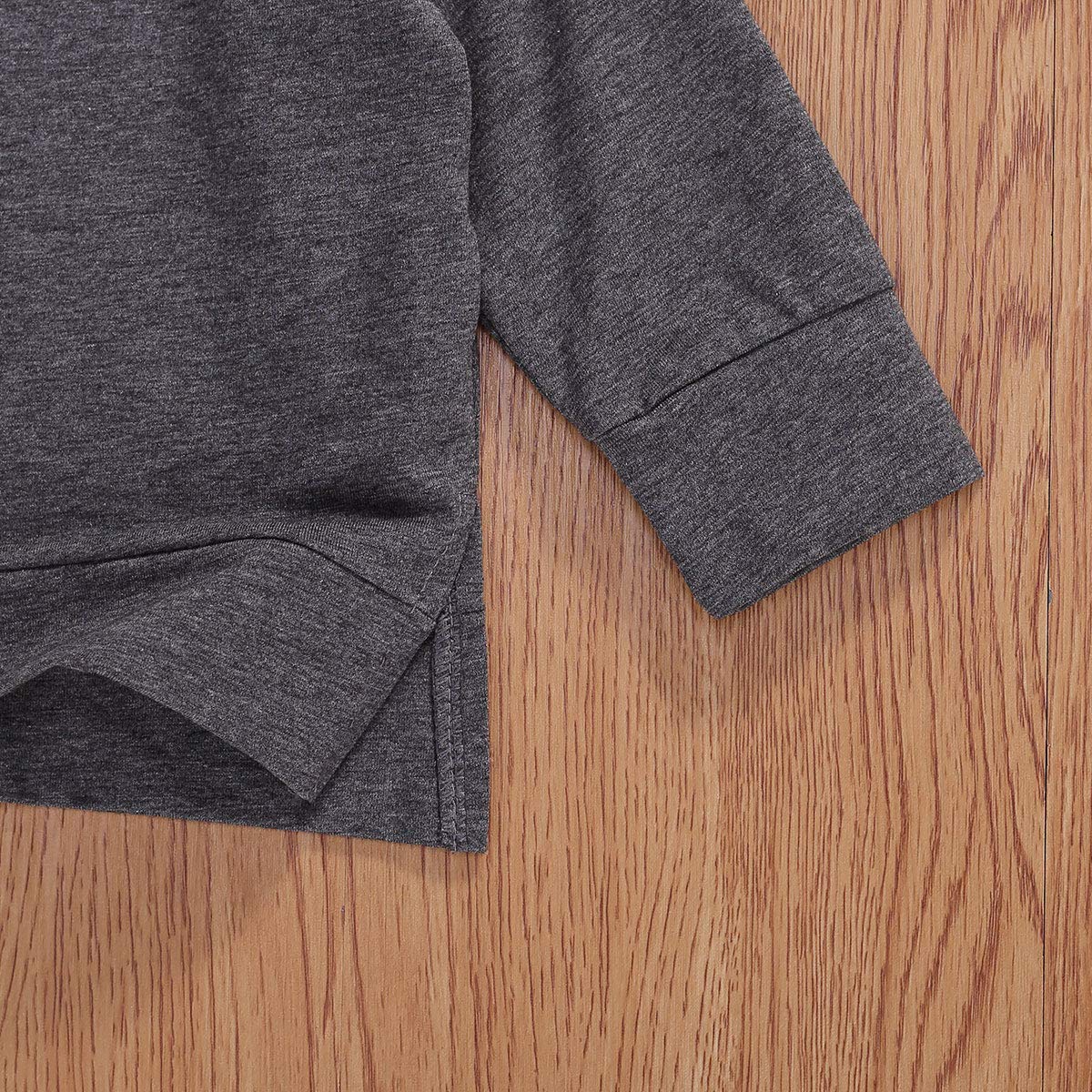 Newborn Baby Clothes Set - 2Pcs Long Sleeve Pullover & Striped Pants for Boys & Girls (6-12 Months, Grey) | Soft Cotton Fall Outfits for Infant Daily Wear & Photo Shoots