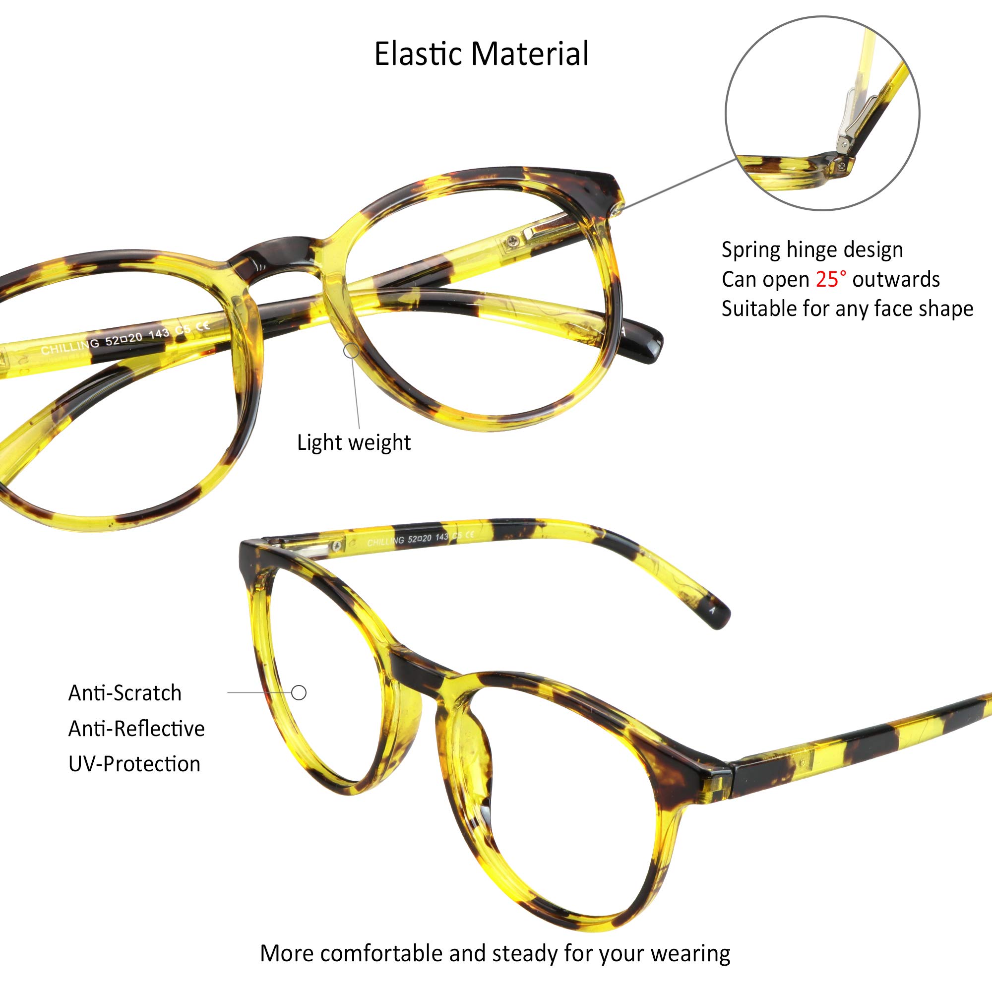 VisionGlobal Blue Light Blocking Glasses - 2 Pack Anti Eyestrain Computer Glasses with Stylish Oval Frame & Anti-Glare Coating | Perfect for Gaming, Office Work & Screen Time Protection