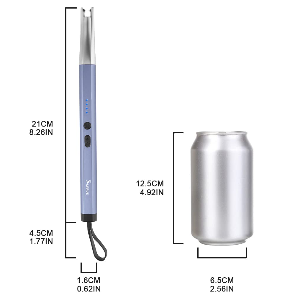 SUPRUS USB Rechargeable Arc Lighter - Windproof Flameless Plasma Lighter for Home, Kitchen & BBQ (Blue)