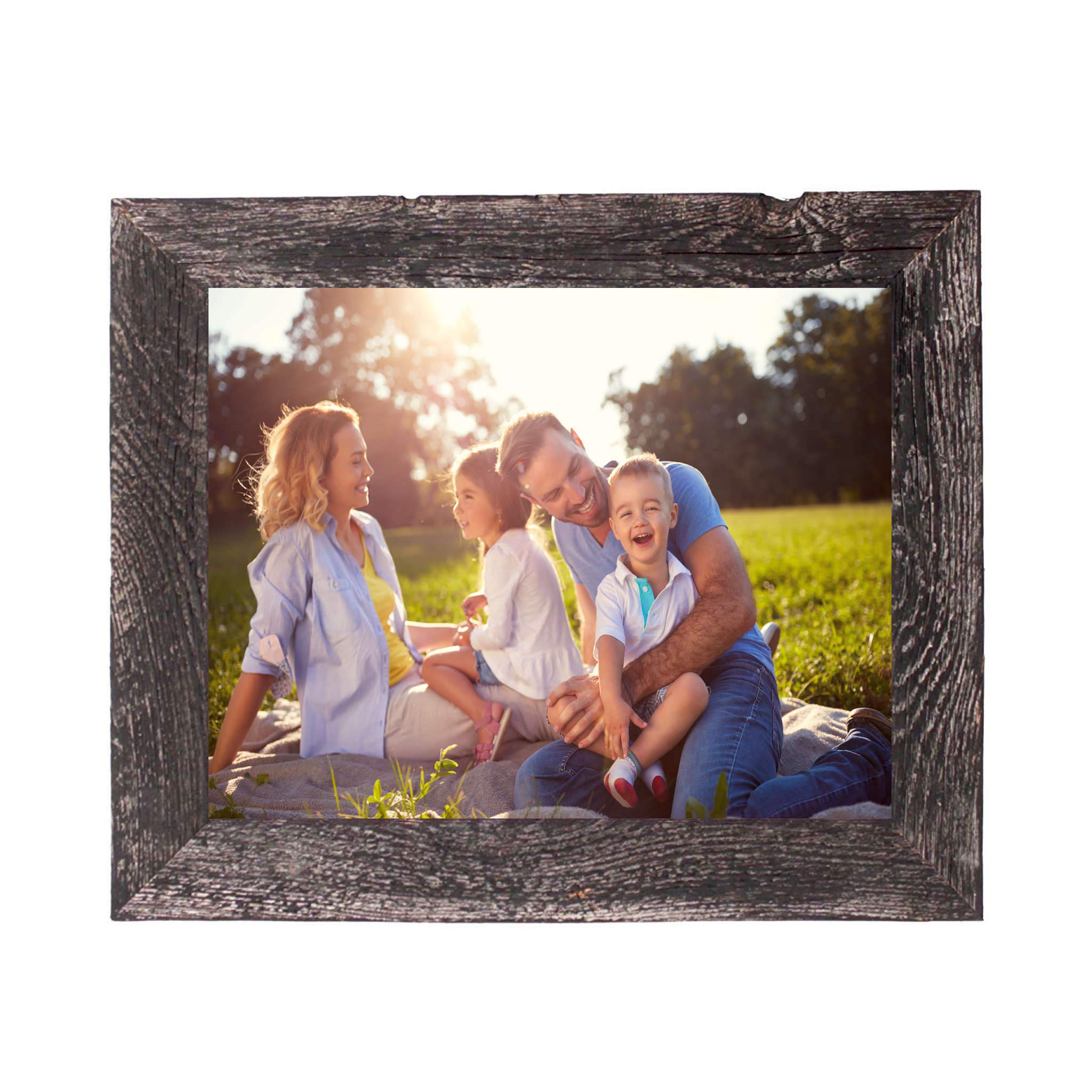 HomeRoots 18X24 Rustic Smoky Black Picture Frame with Shatter-Resistant Plexiglass - Perfect for Wall Decor, Family Photos & Art Displays in Living Room, Bedroom or Office