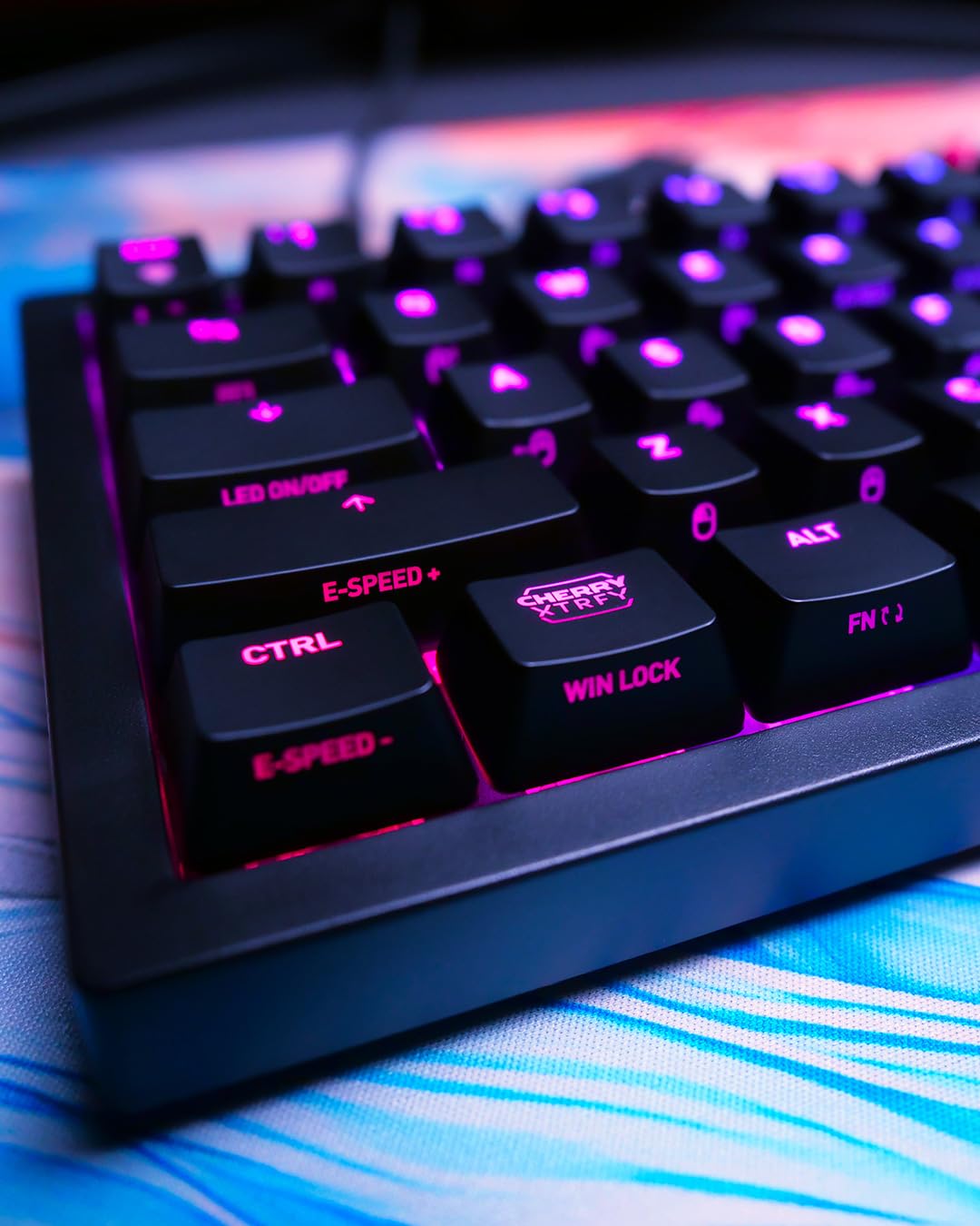 XTRFY K5V2 Compact 65% Mechanical Gaming Keyboard - UK Layout (QWERTY), Hot-Swap, Cherry MX2A Red Switches, Black - Perfect for Esports, FPS Gaming & Office Work