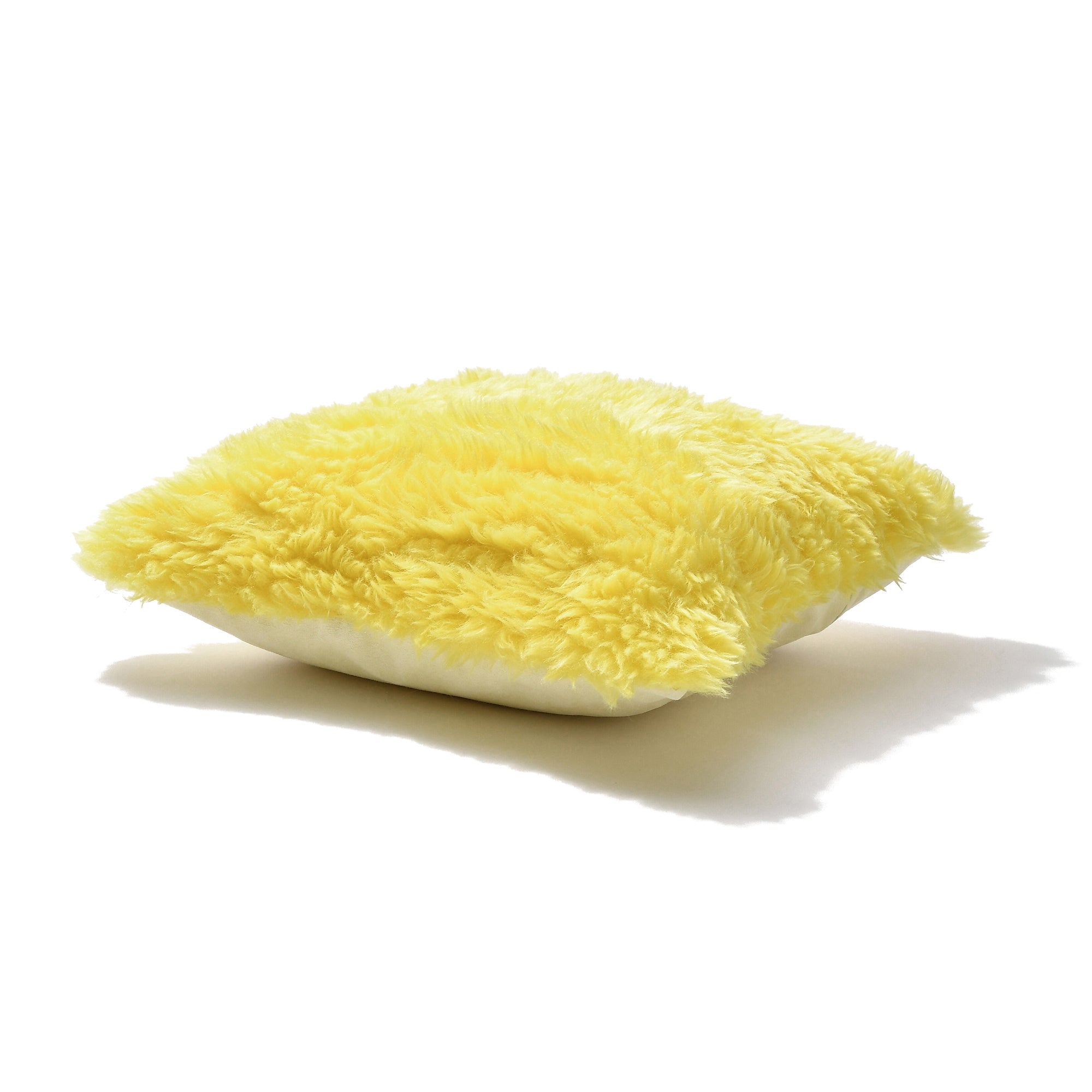 Premium 450x450 Fur V Cushion Cover - Soft Light Yellow Decorative Pillow Case for Living Room Sofa, Bedroom & Home Decor