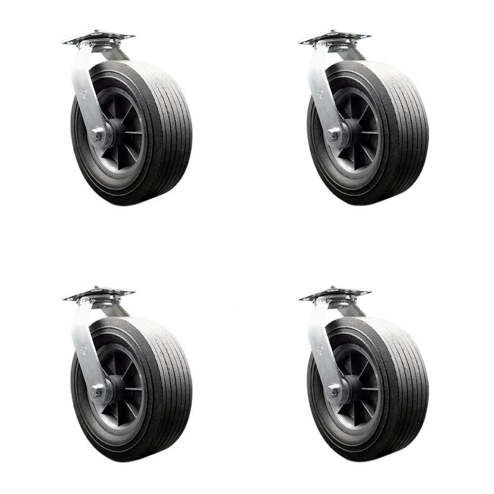Greenlee GMX Cart Caster Set - Heavy Duty Replacement Semi-Pneumatic Wheels with Swivel Locks (Set of 4) - MA6065 GMX Material Cart Accessories for Workshop, Garage & Industrial Use - Service Caster Brand