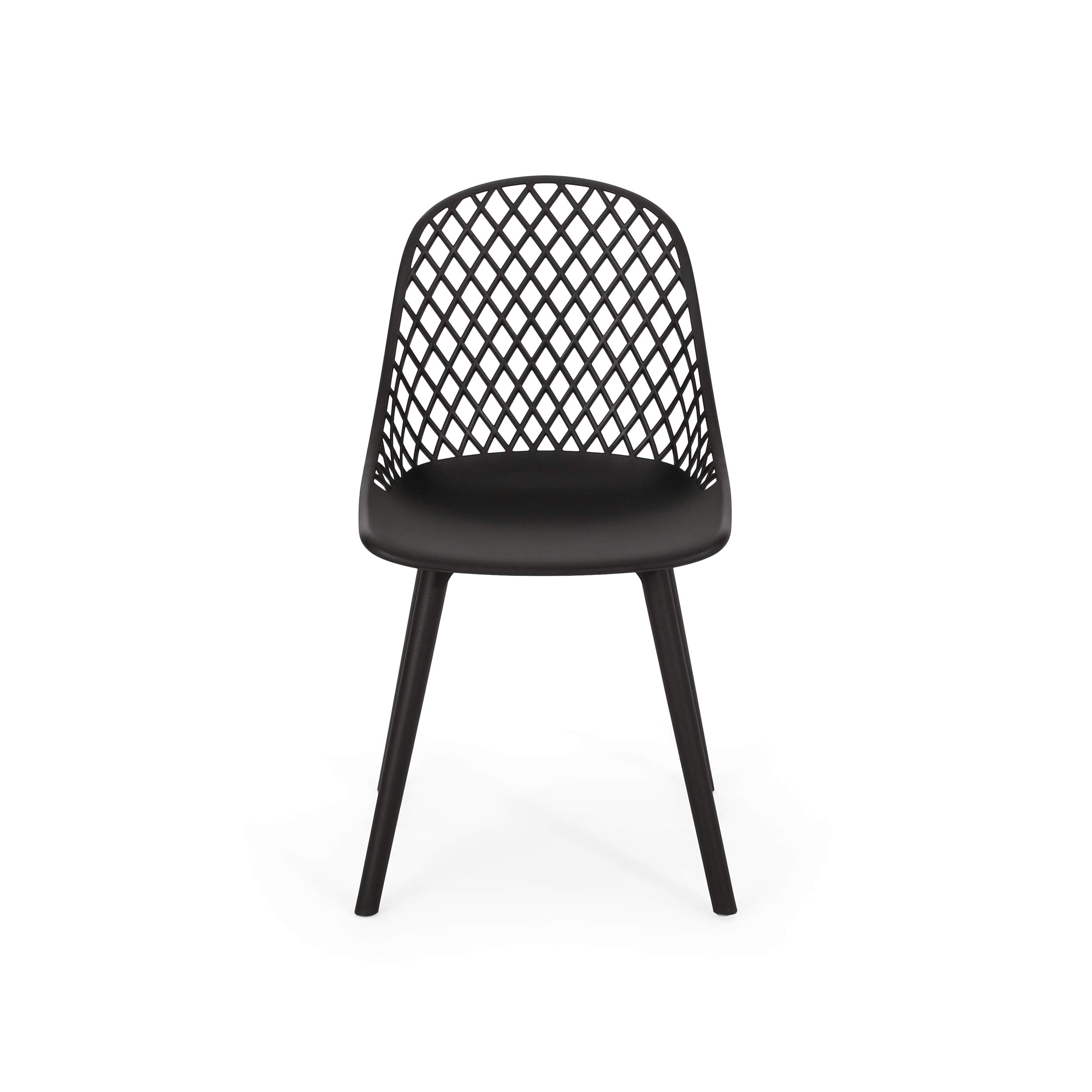 Christopher Knight Home Delora Outdoor Dining Chairs (Set of 4) - Black Patio Furniture for Garden, Backyard, Poolside & Restaurant Use