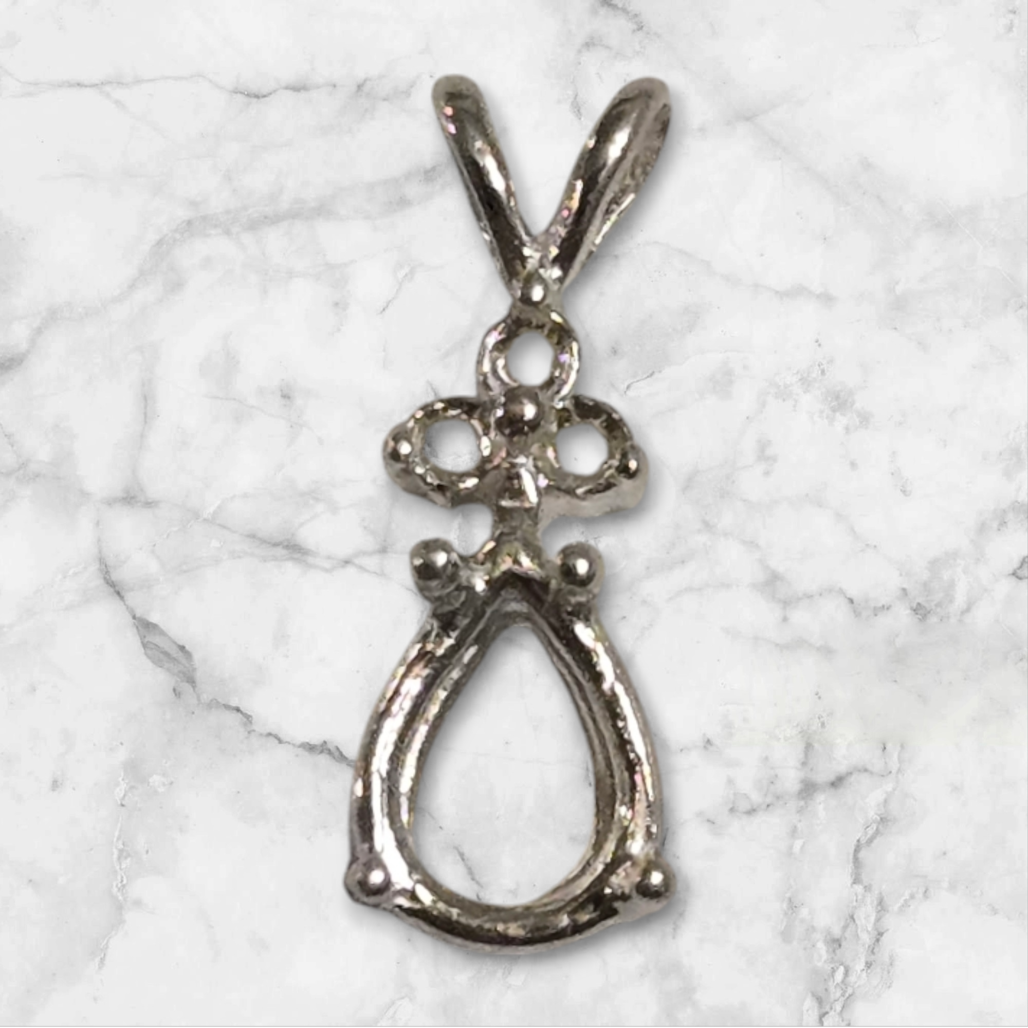 Solid Sterling Silver or 14kt Gold 7x5mm Pear Cut Pendant Necklace with 3 Stone Accent Setting - Handcrafted in USA | Perfect for Anniversary Gifts, Valentine's Day & Special Occasions