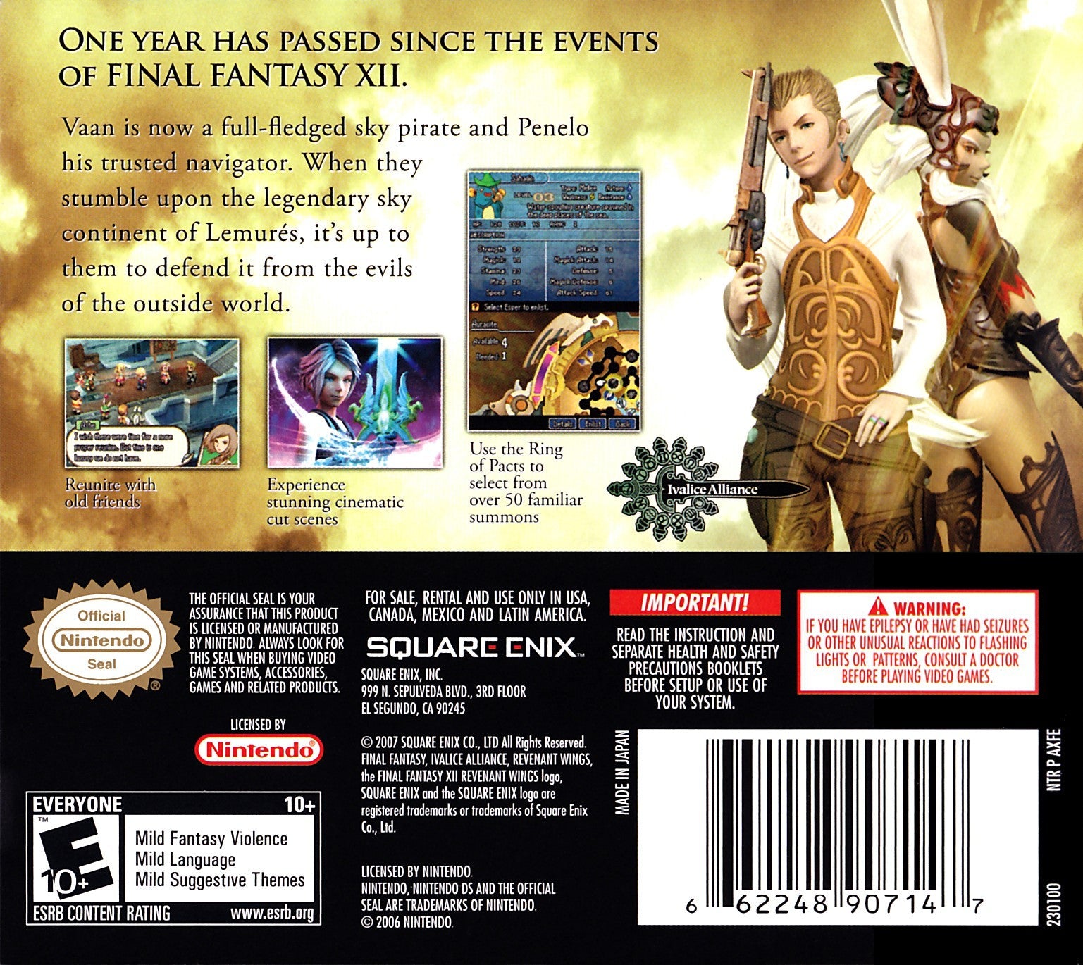 Final Fantasy XII: Revenant Wings - Nintendo DS RPG Game | Fantasy Adventure for Teens & Adults | Perfect for Travel & Commute Gaming